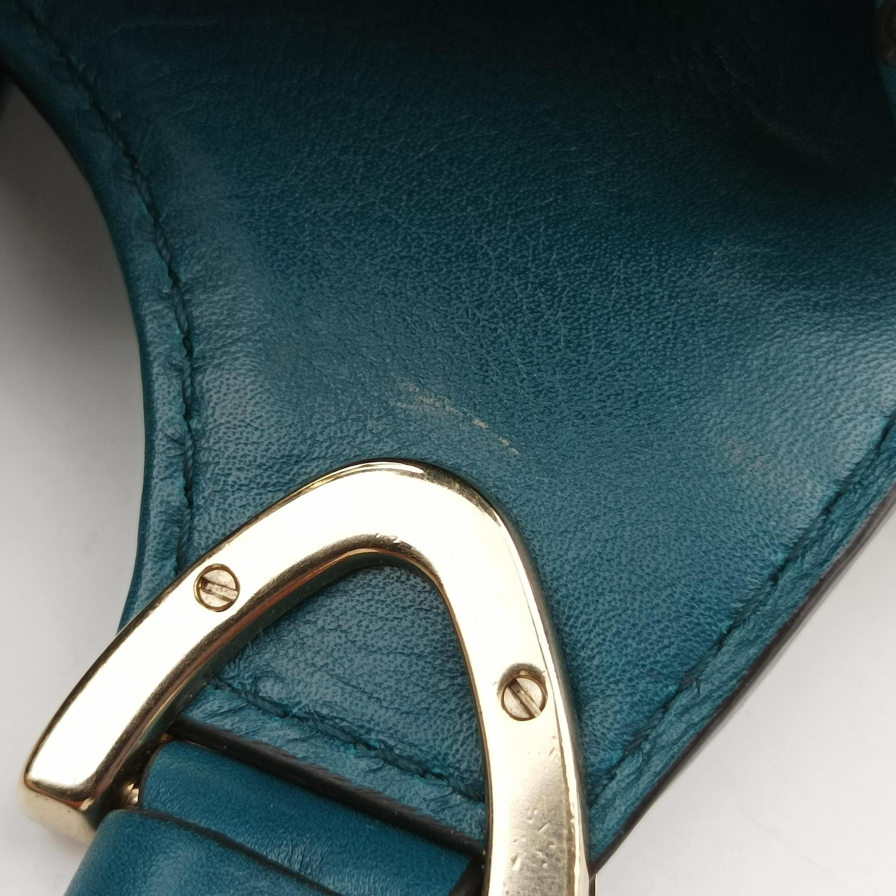 Pre-owned Gucci Stirrup Blue Leather 277515 shoulderbag | stylenewstar