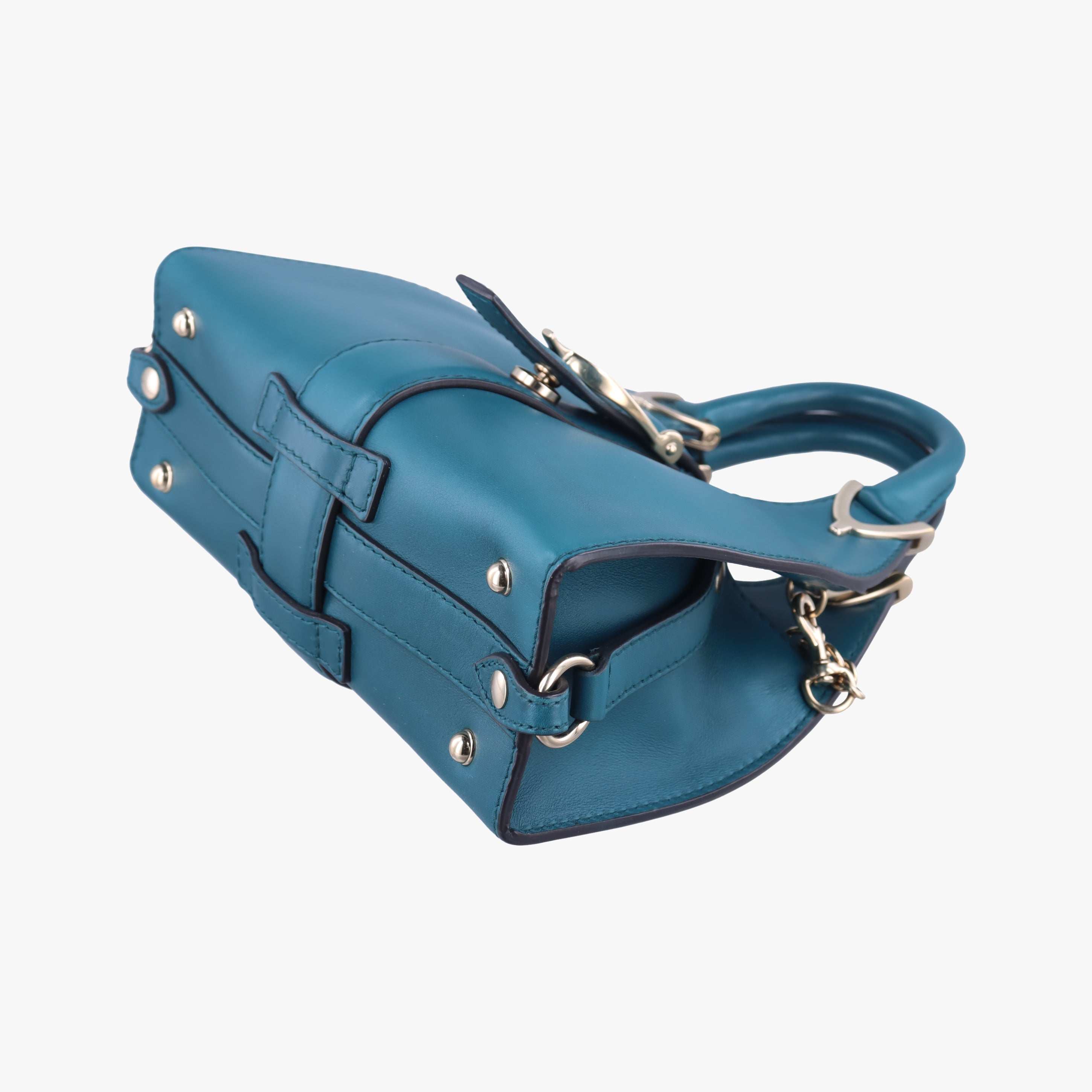 Pre-owned Gucci Stirrup Blue Leather 277515 shoulderbag | stylenewstar