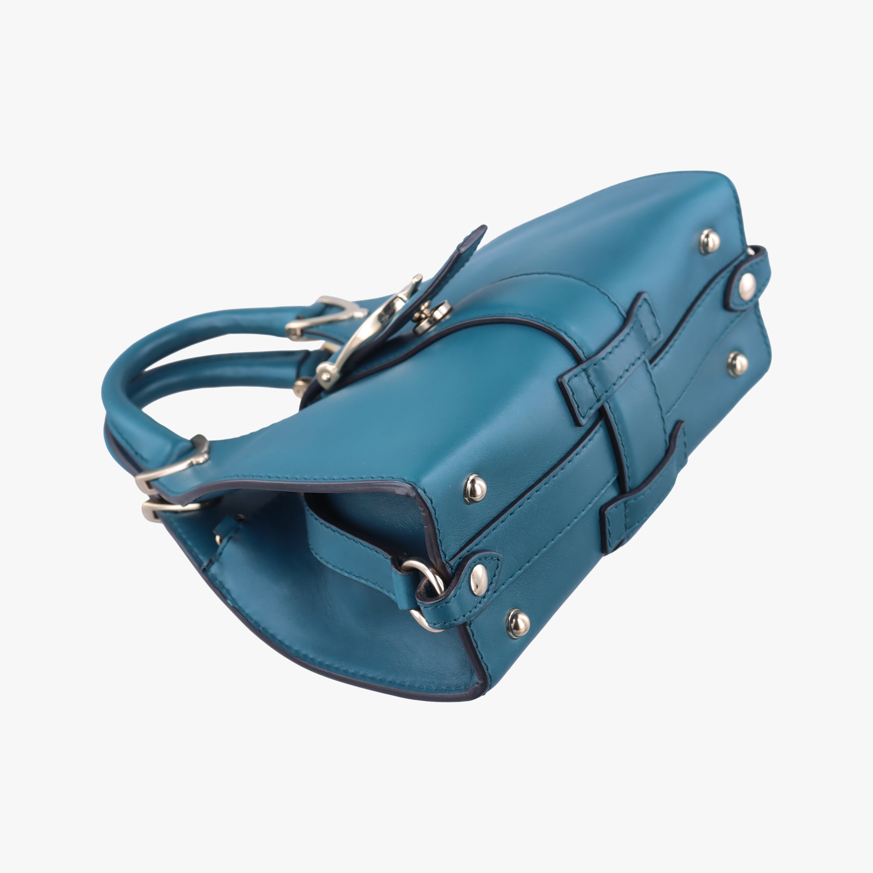 Pre-owned Gucci Stirrup Blue Leather 277515 shoulderbag | stylenewstar