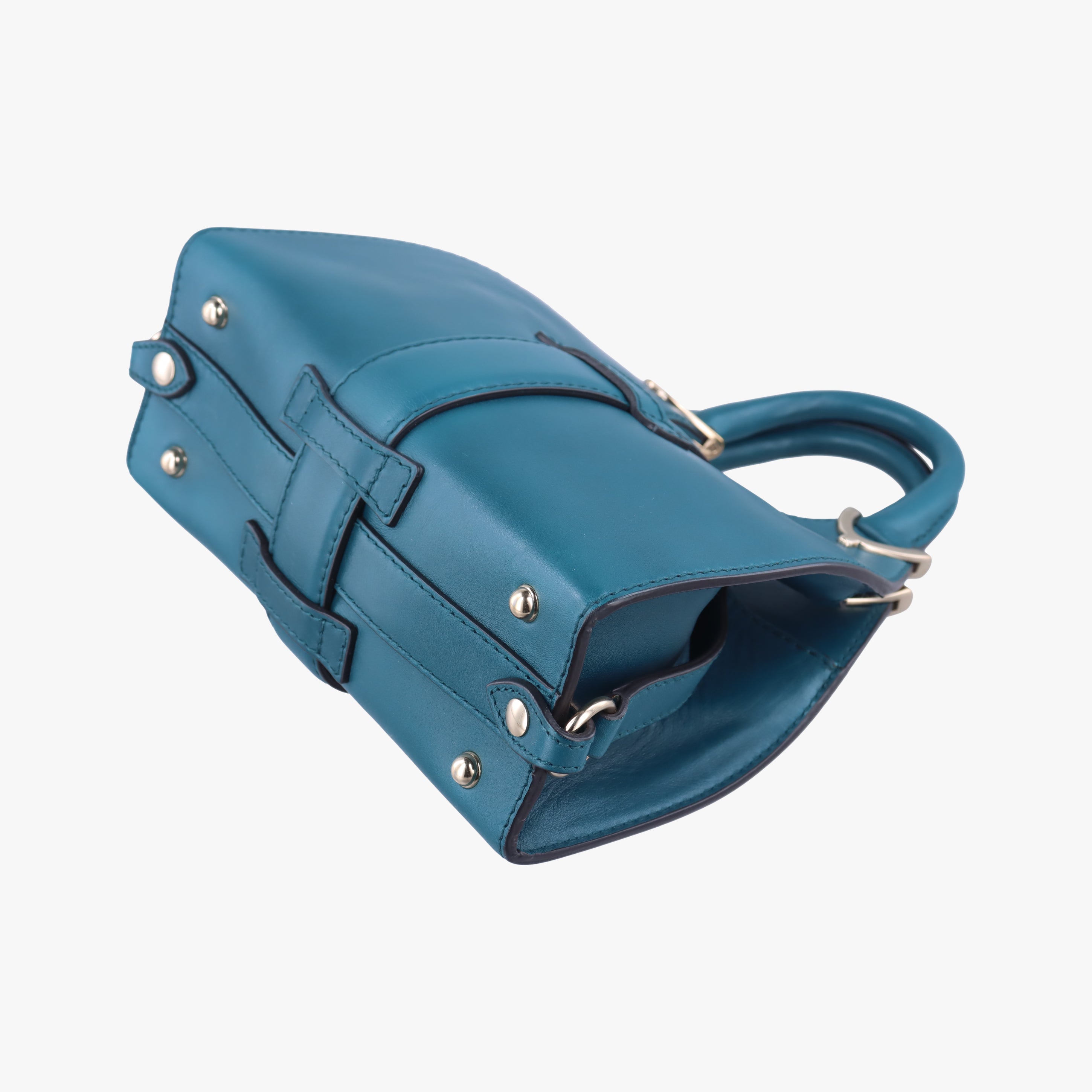 Pre-owned Gucci Stirrup Blue Leather 277515 shoulderbag | stylenewstar
