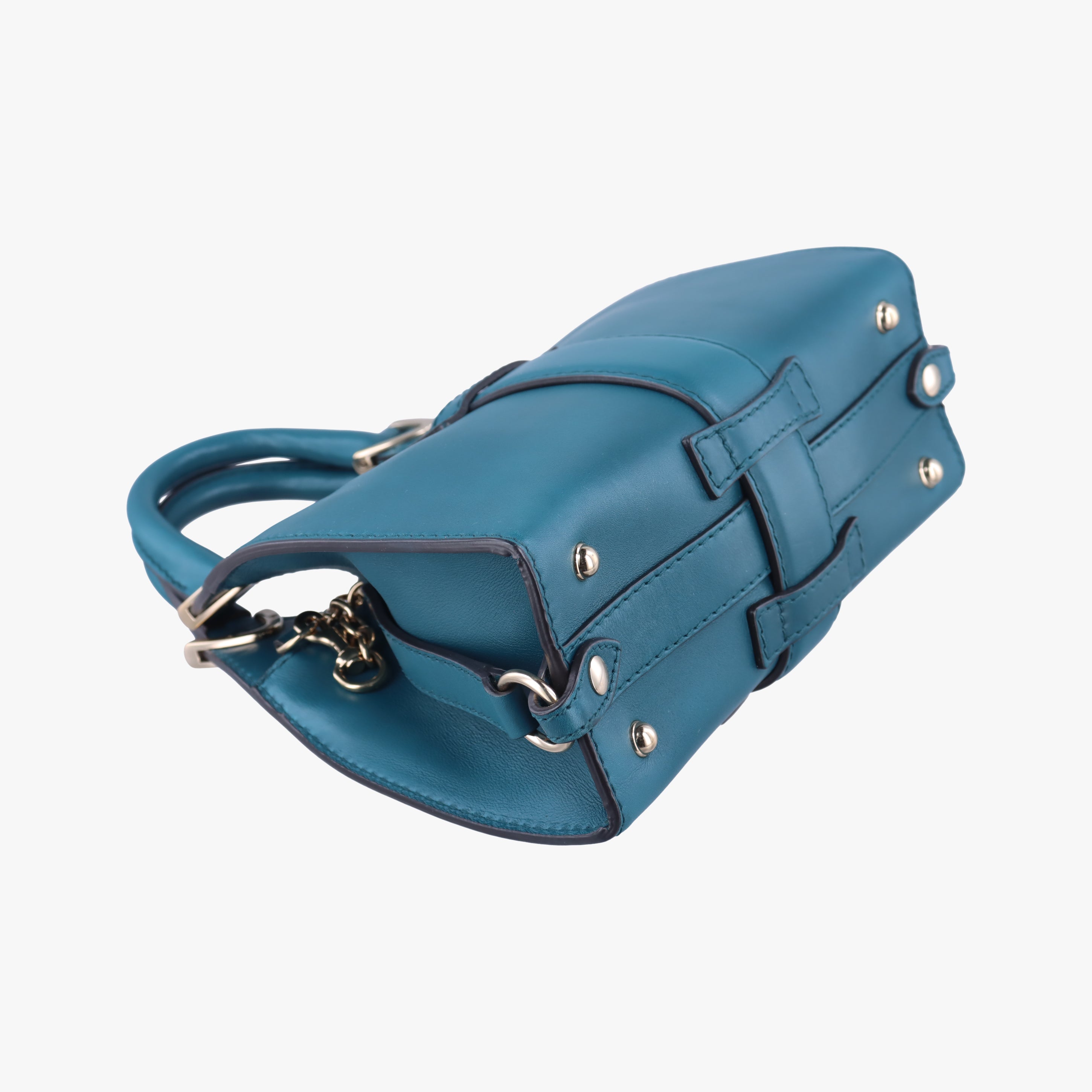 Pre-owned Gucci Stirrup Blue Leather 277515 shoulderbag | stylenewstar