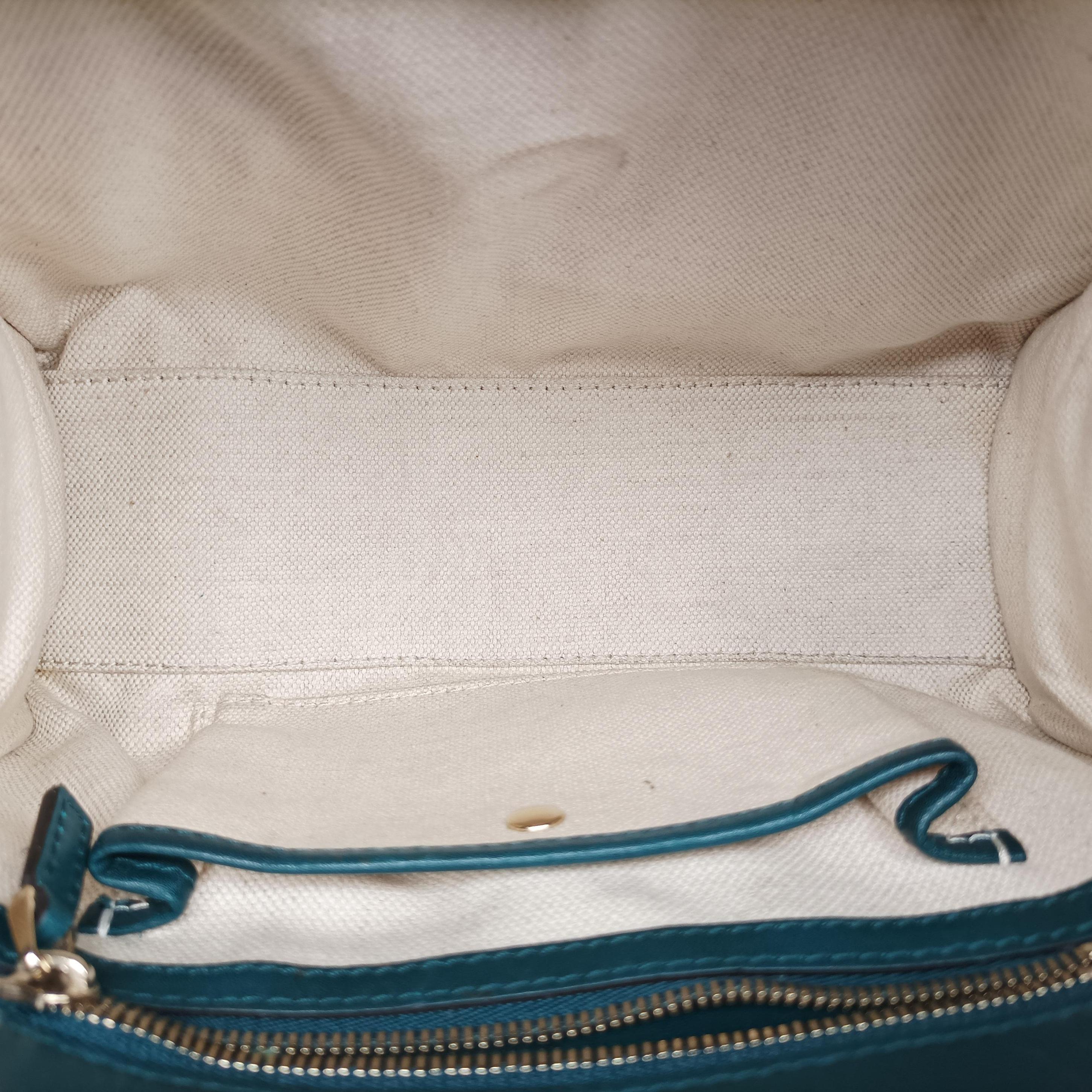 Pre-owned Gucci Stirrup Blue Leather 277515 shoulderbag | stylenewstar