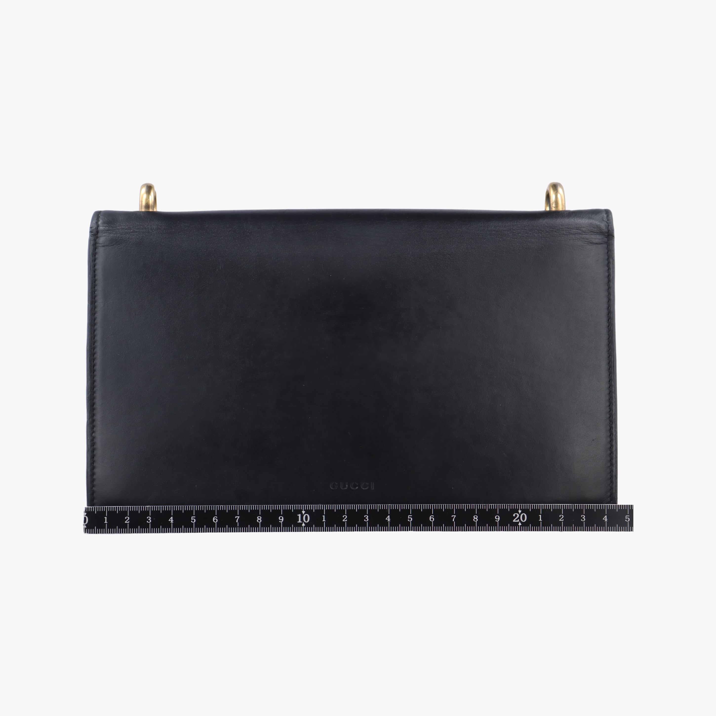 Pre-owned Gucci GG Marmont Black×White Leather 432680 shoulderbag | stylenewstar