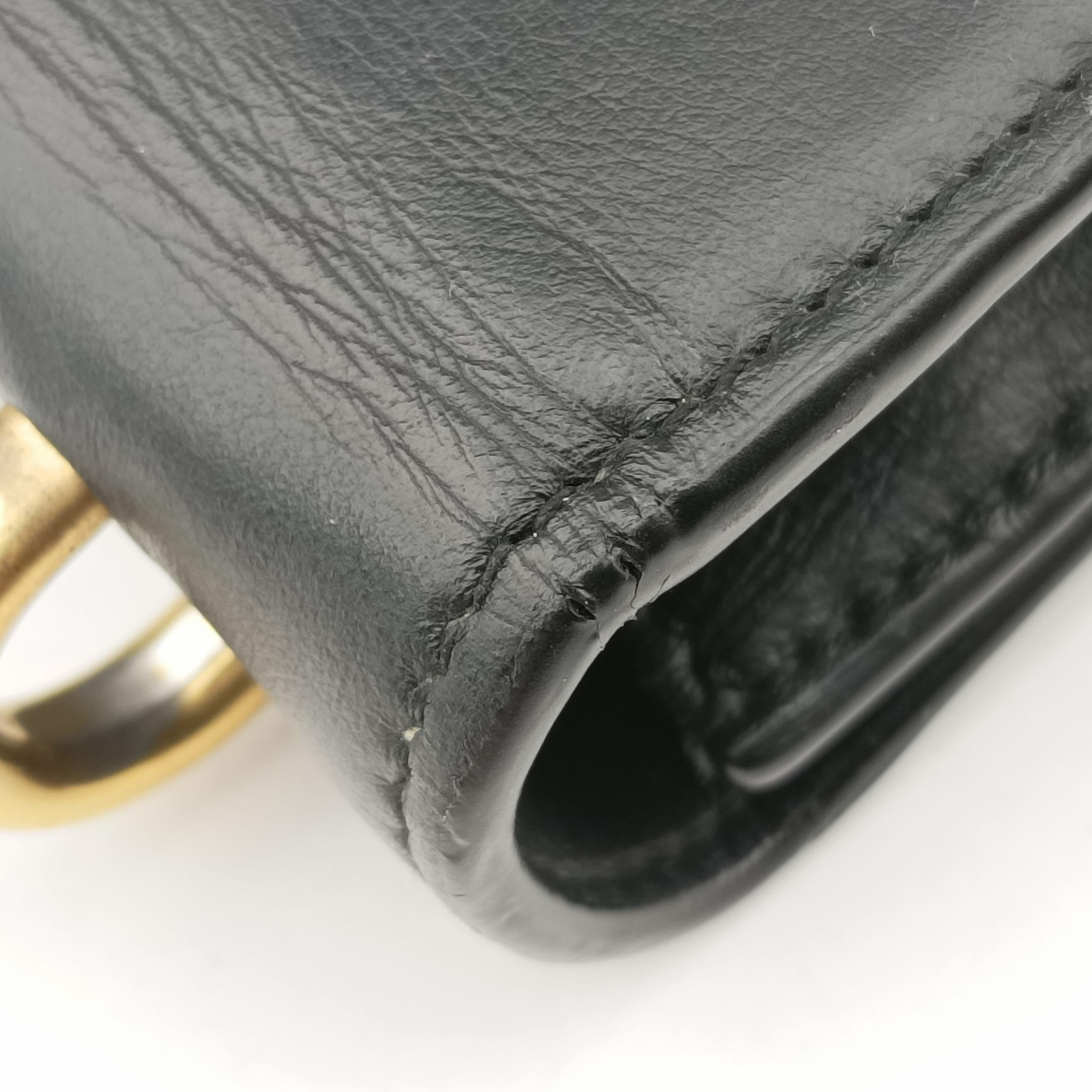 Pre-owned Gucci GG Marmont Black×White Leather 432680 shoulderbag | stylenewstar