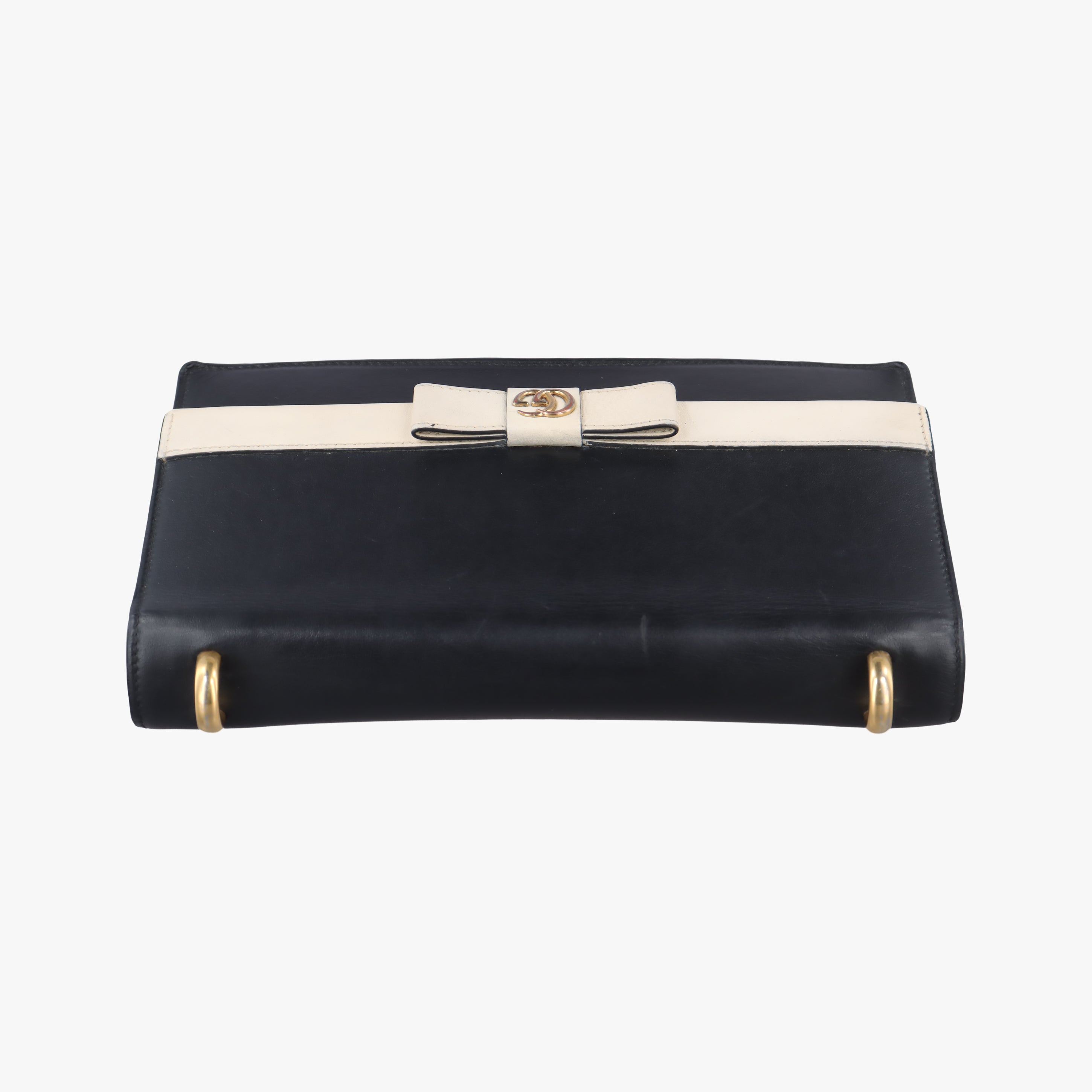 Pre-owned Gucci GG Marmont Black×White Leather 432680 shoulderbag | stylenewstar