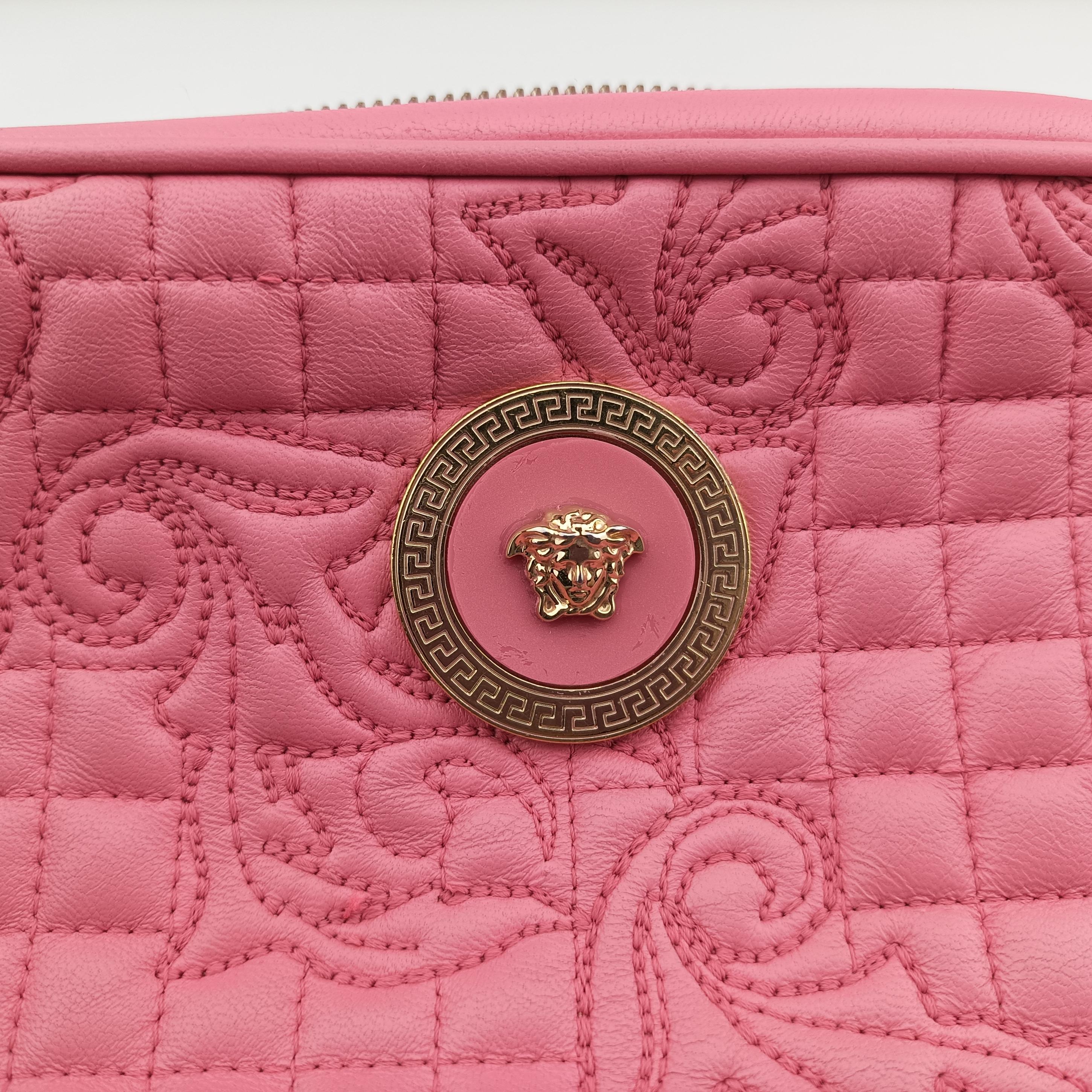 Pre-owned VERSACE Medusa Pink leather  shoulderbag | stylenewstar