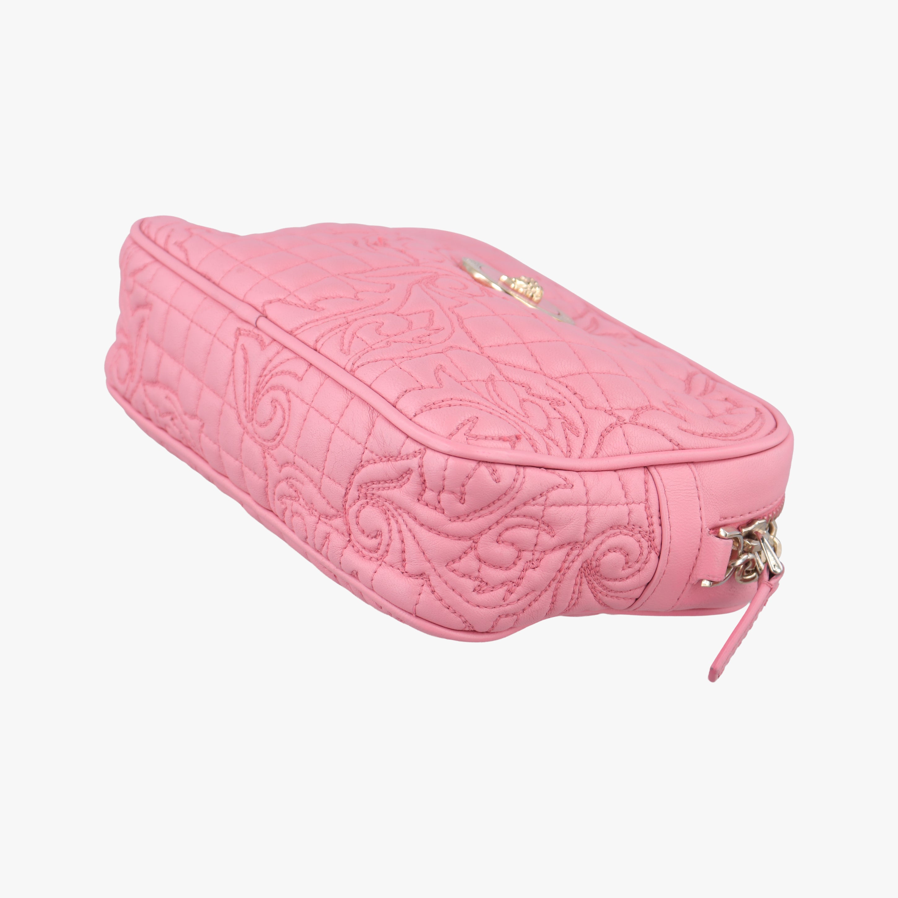 Pre-owned VERSACE Medusa Pink leather  shoulderbag | stylenewstar