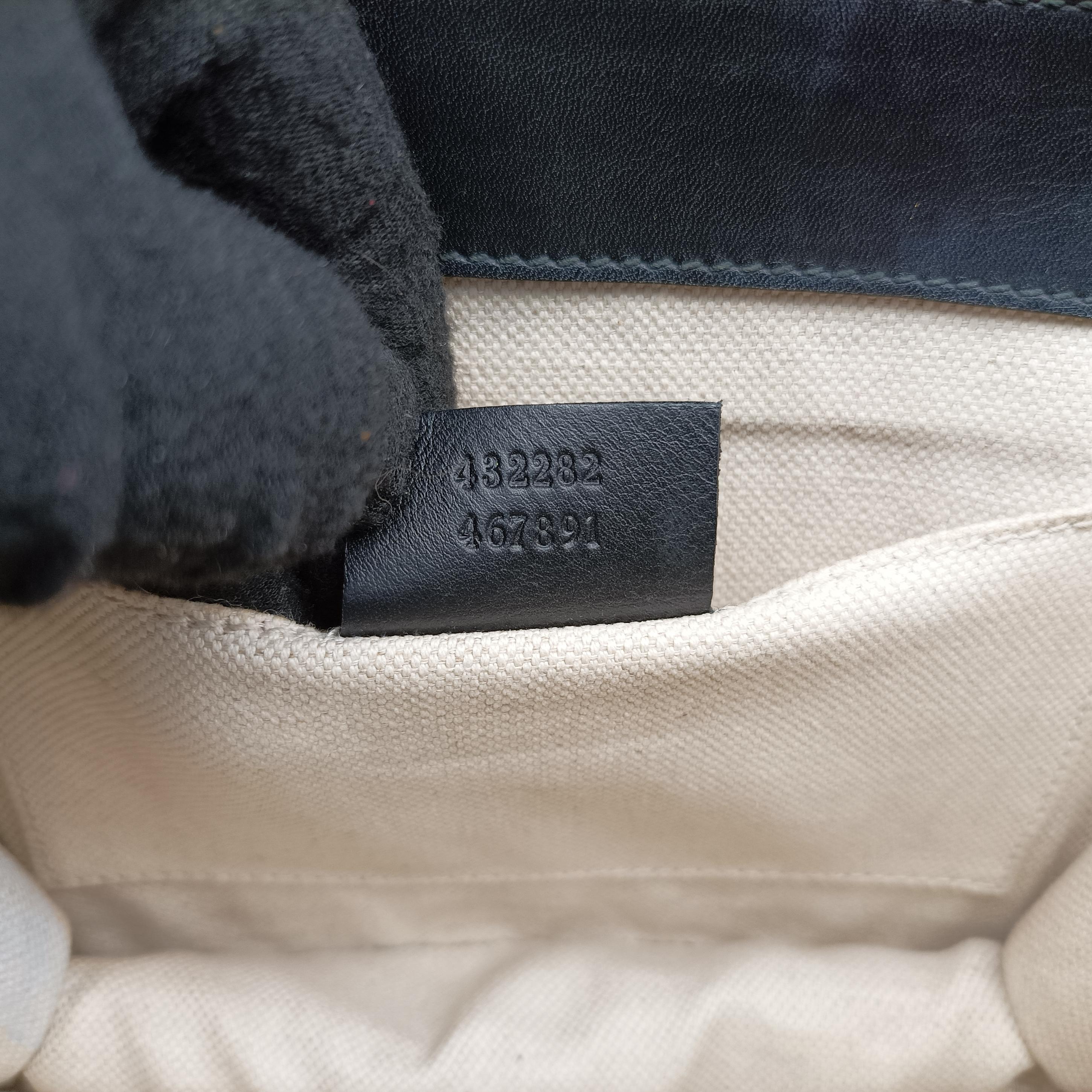 Pre-owned Gucci Pearly Peony Black×White×Gold Leather 432282 shoulderbag | stylenewstar