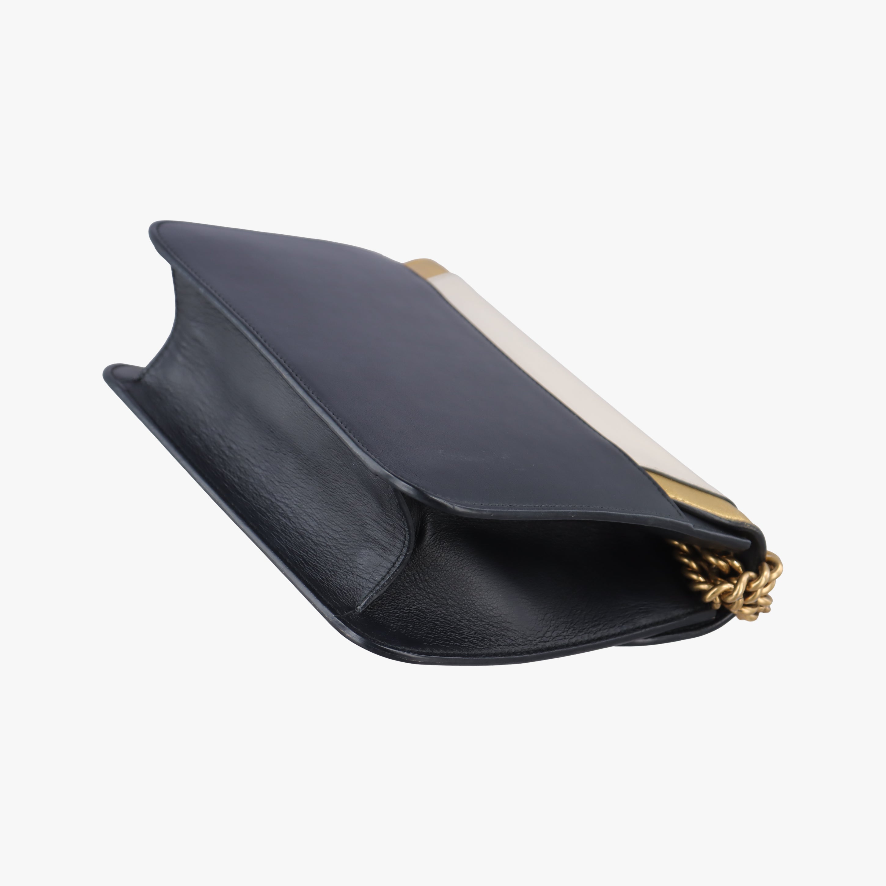 Pre-owned Gucci Pearly Peony Black×White×Gold Leather 432282 shoulderbag | stylenewstar