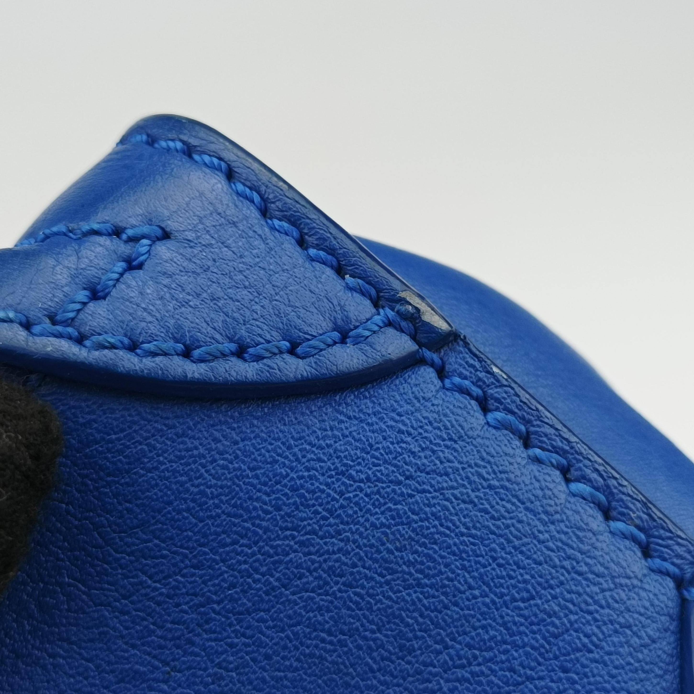 Vintage Celine luggage nano shopper Blue Leather  shoulderbag | stylenewstar