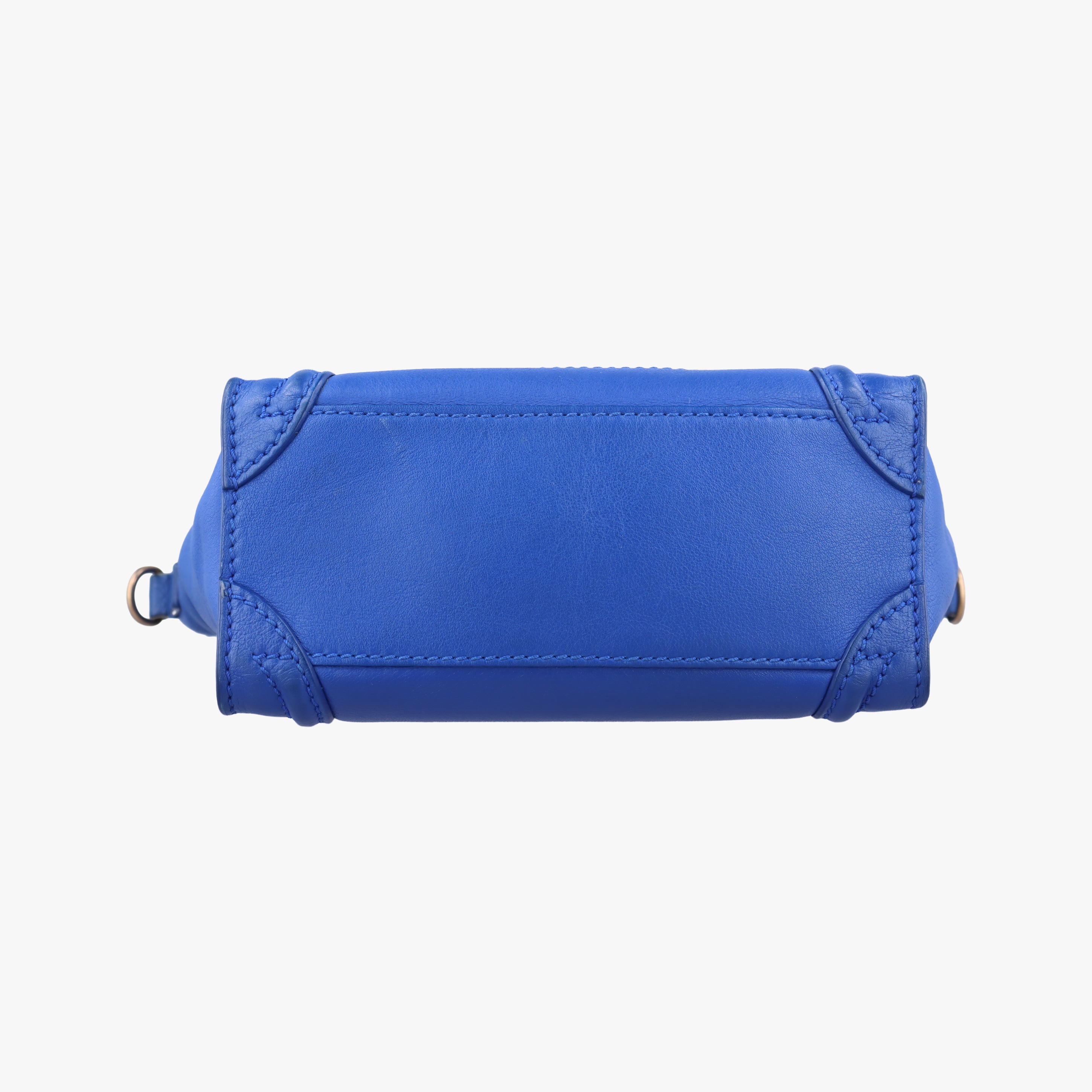 Vintage Celine luggage nano shopper Blue Leather  shoulderbag | stylenewstar