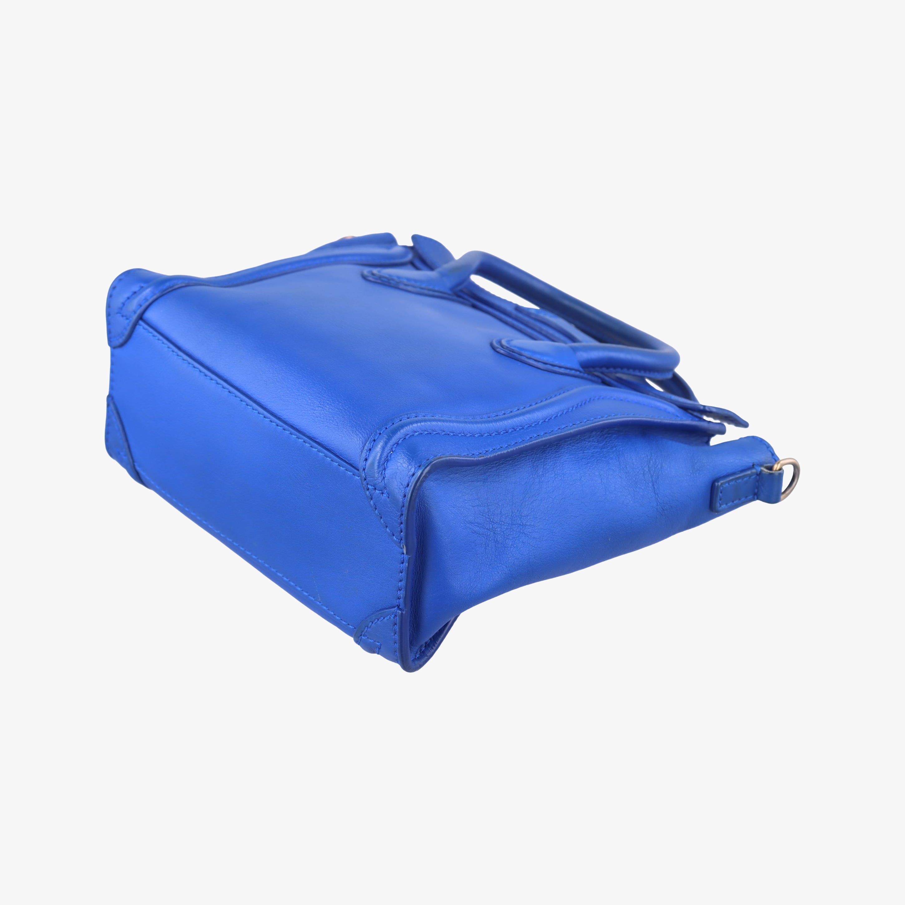 Vintage Celine luggage nano shopper Blue Leather  shoulderbag | stylenewstar