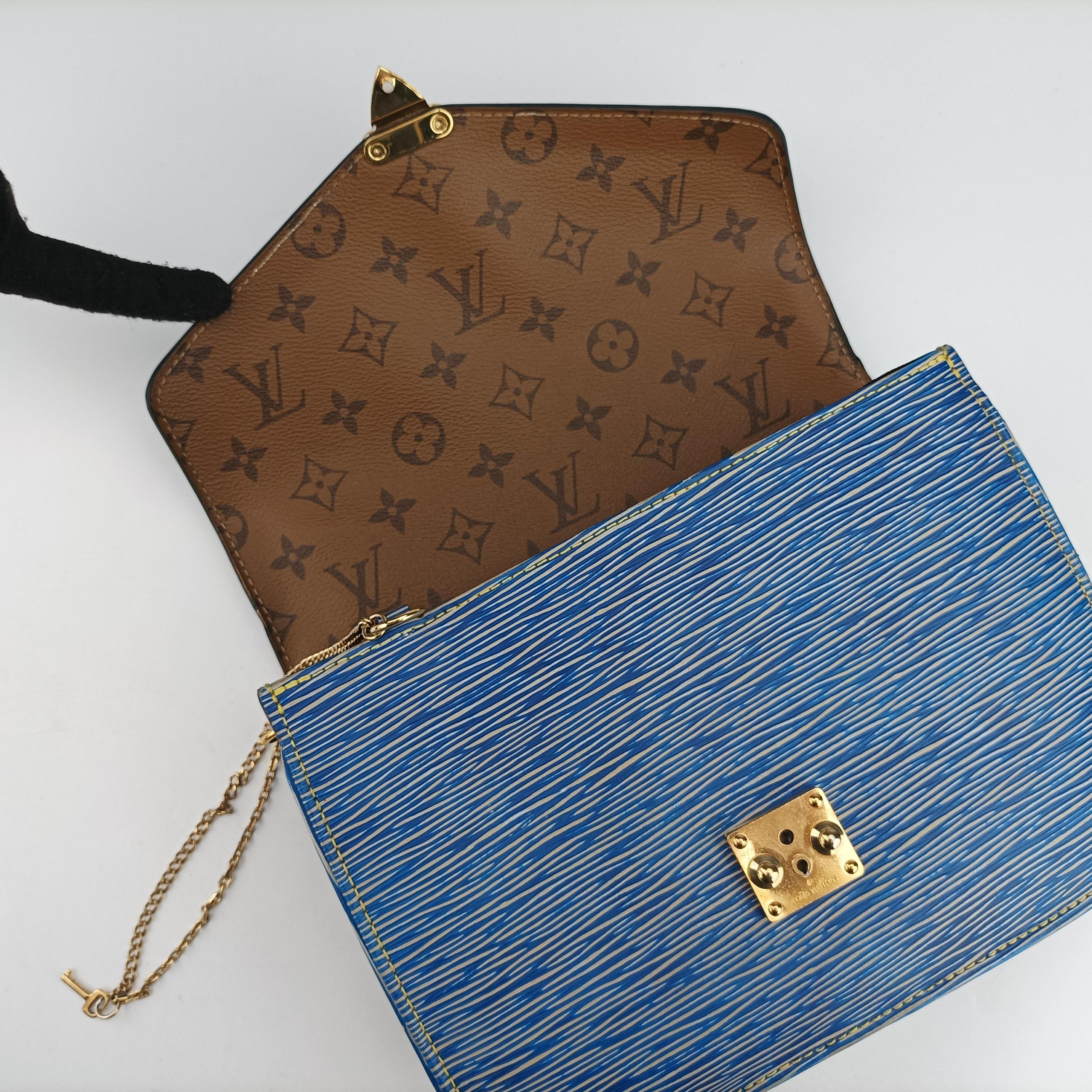 Pre-owned Louis Vuitton Pochette Metis MM brown×Denim Blue Monogram Reverse×Epi M52904 shoulderbag | stylenewstar