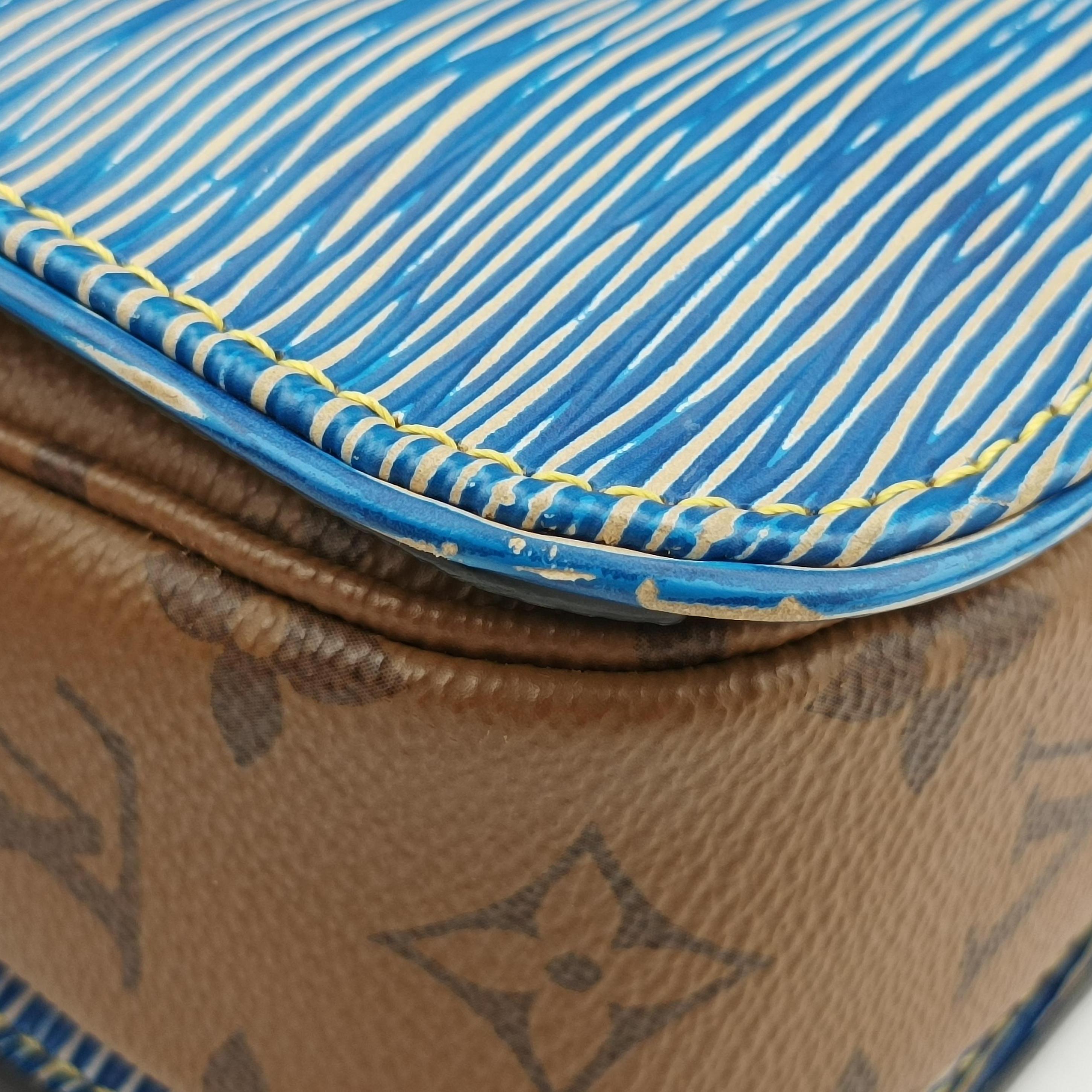 Pre-owned Louis Vuitton Pochette Metis MM brown×Denim Blue Monogram Reverse×Epi M52904 shoulderbag | stylenewstar