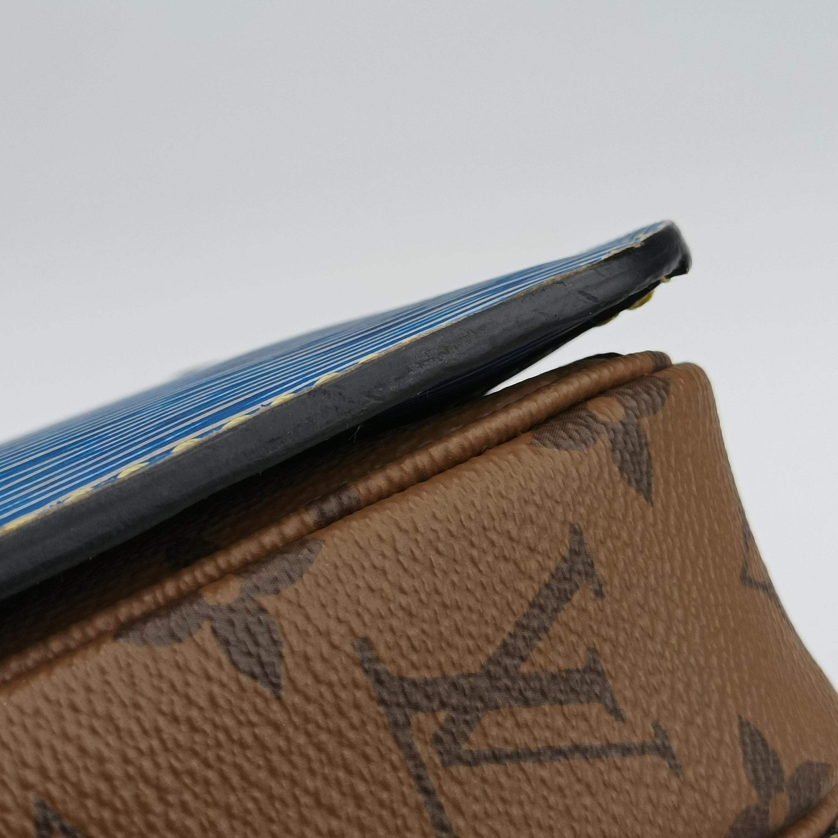 Pre-owned Louis Vuitton Pochette Metis MM brown×Denim Blue Monogram Reverse×Epi M52904 shoulderbag | stylenewstar
