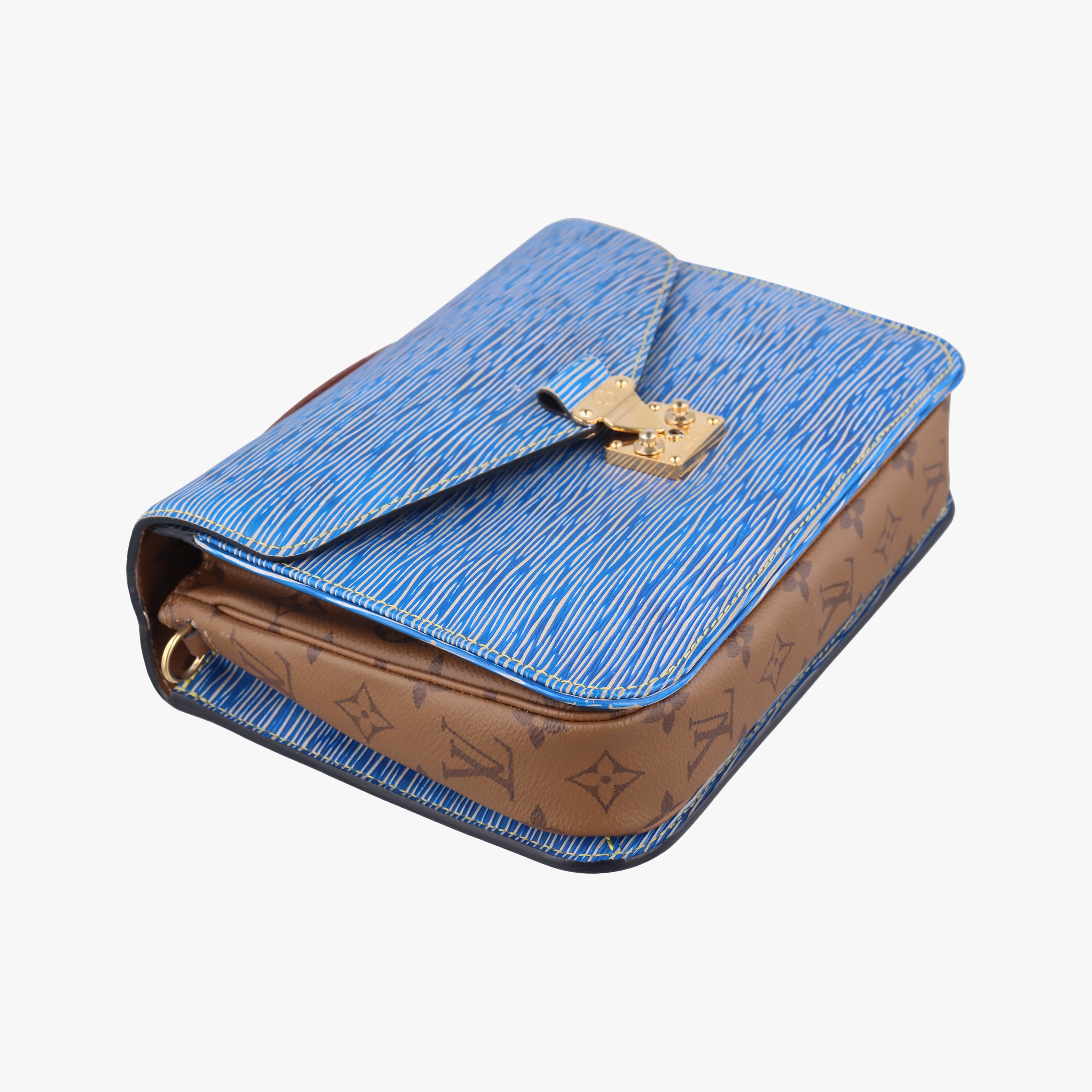 Pre-owned Louis Vuitton Pochette Metis MM brown×Denim Blue Monogram Reverse×Epi M52904 shoulderbag | stylenewstar