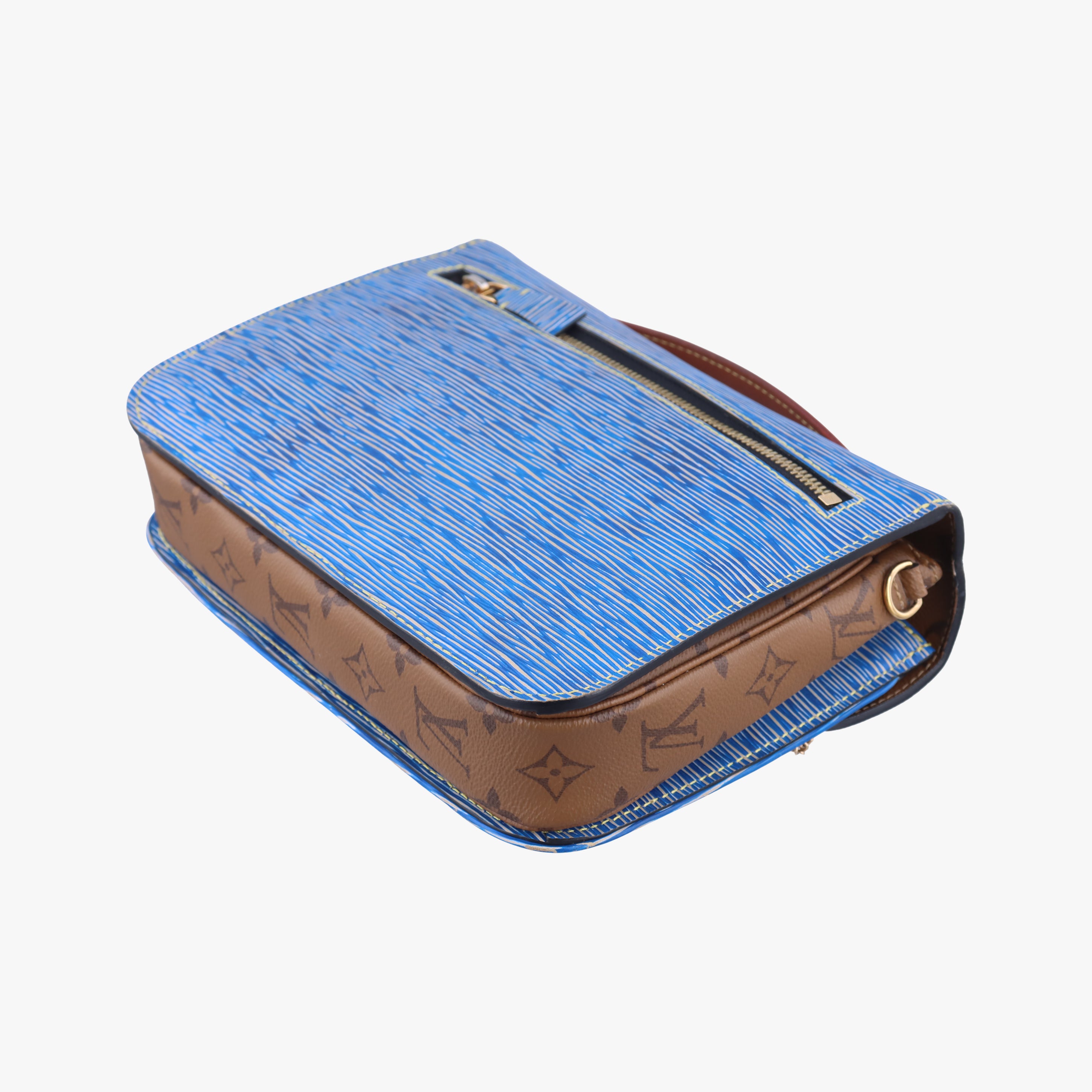 Pre-owned Louis Vuitton Pochette Metis MM brown×Denim Blue Monogram Reverse×Epi M52904 shoulderbag | stylenewstar