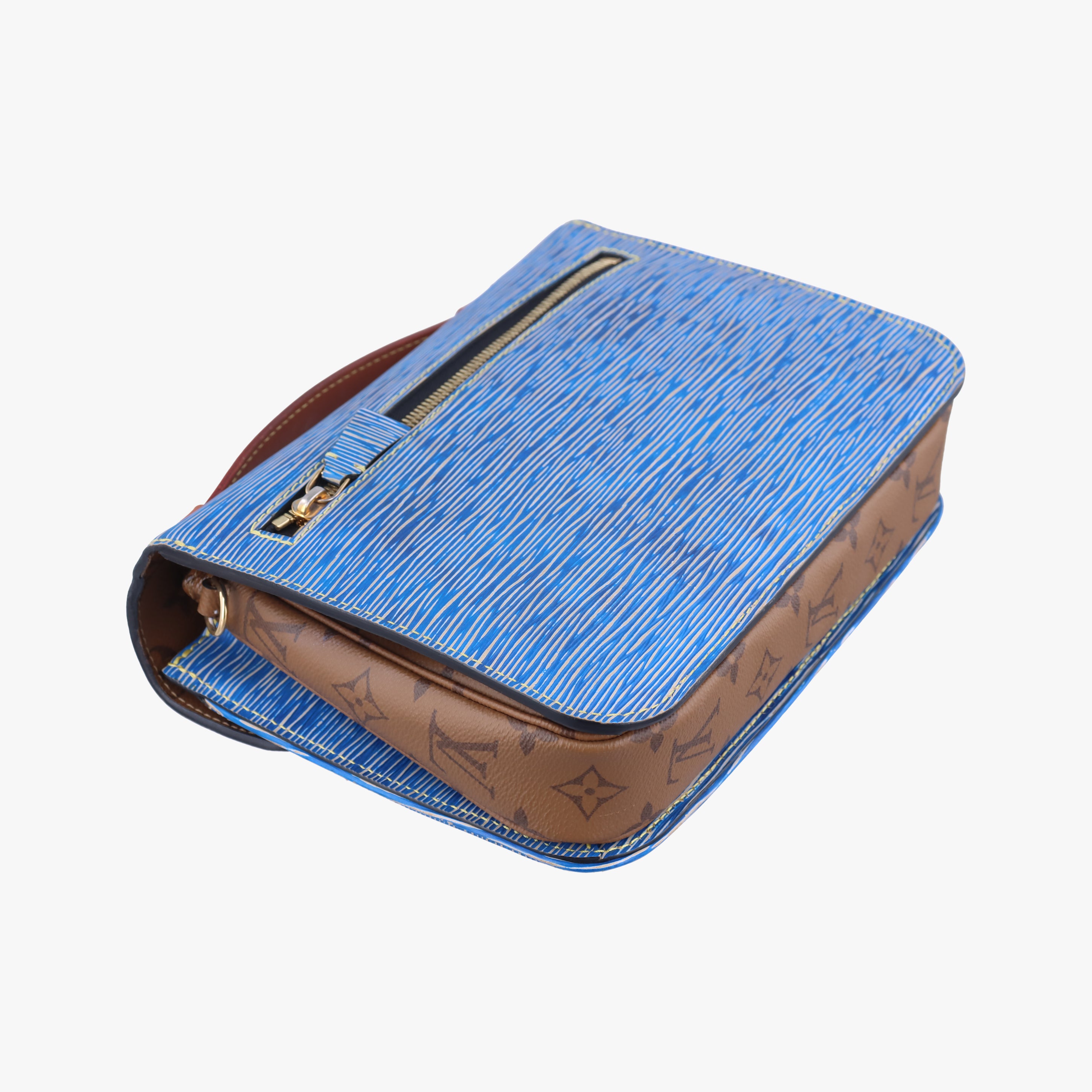 Pre-owned Louis Vuitton Pochette Metis MM brown×Denim Blue Monogram Reverse×Epi M52904 shoulderbag | stylenewstar