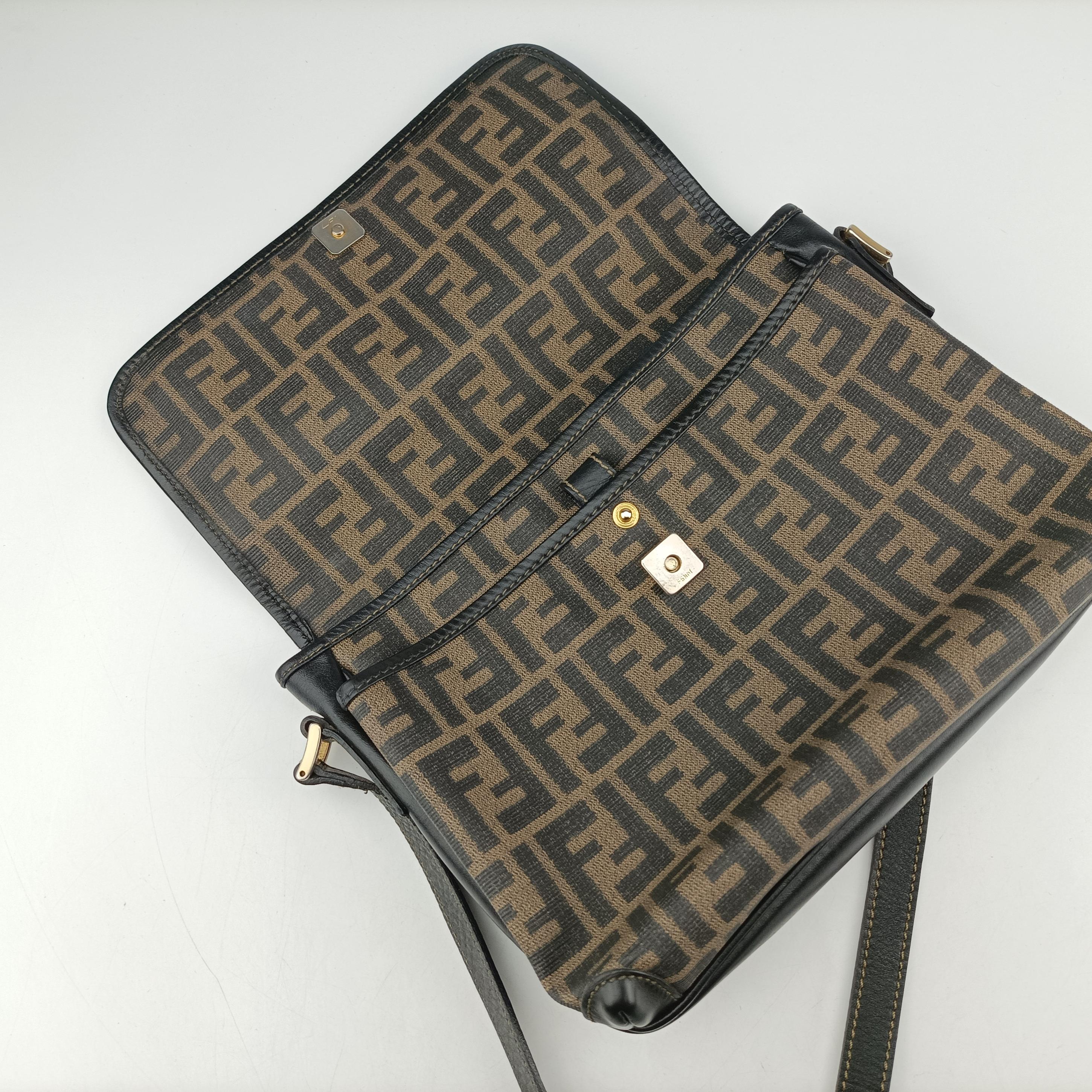 Secondhand Fendi Zucca Brown PVC coated canvas  shoulderbag | stylenewstar