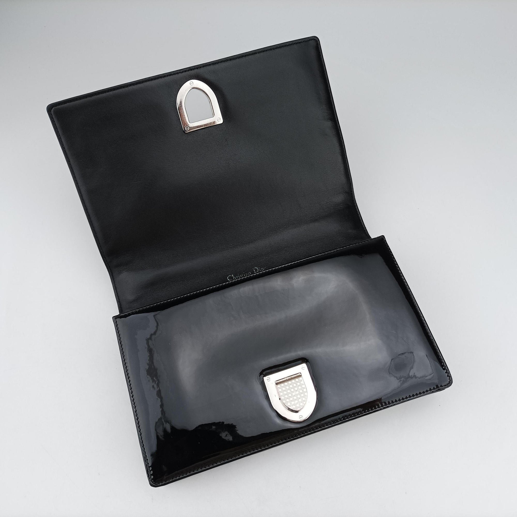 Pre-owned Christian Dior Diorama Black patent  shoulderbag | stylenewstar