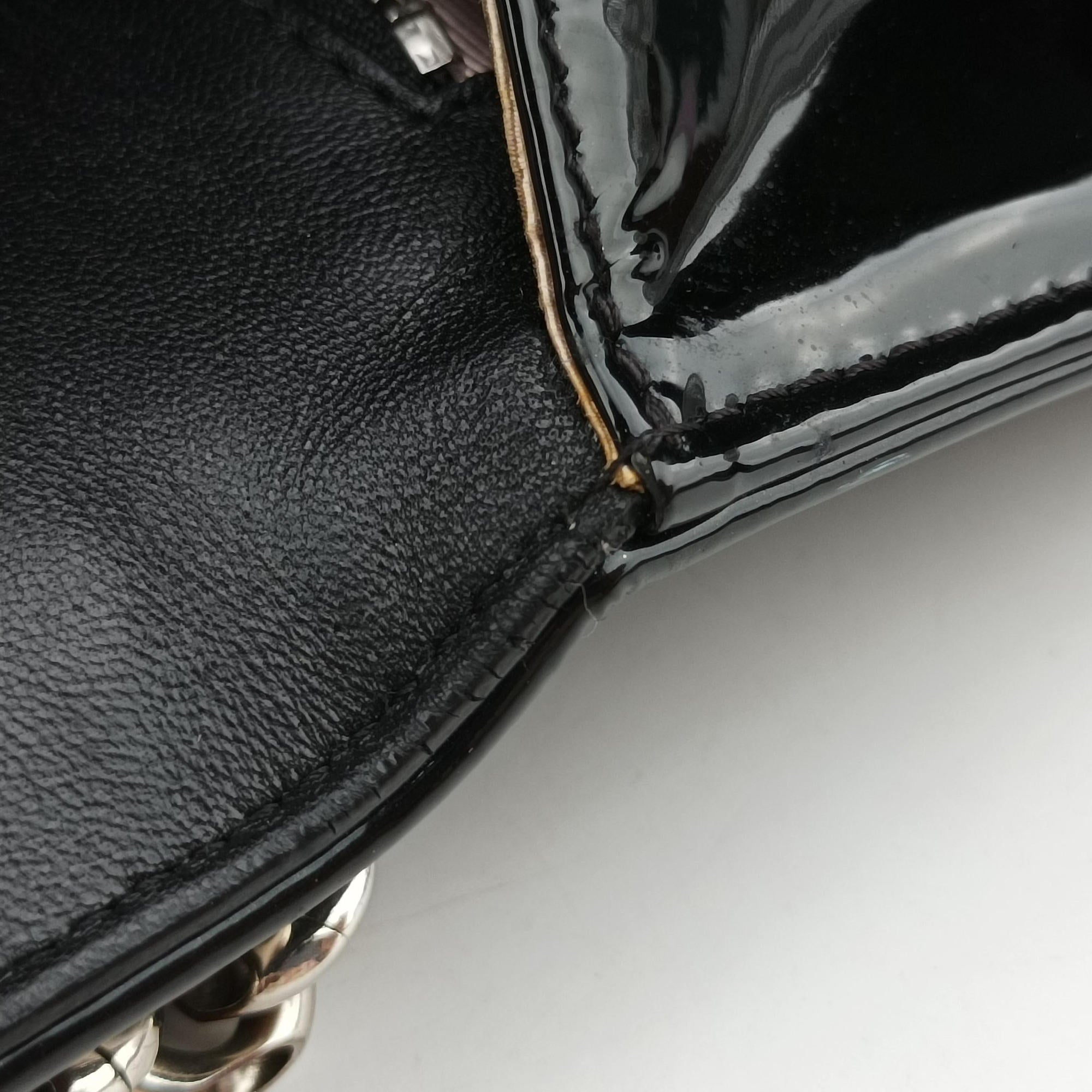 Pre-owned Christian Dior Diorama Black patent  shoulderbag | stylenewstar