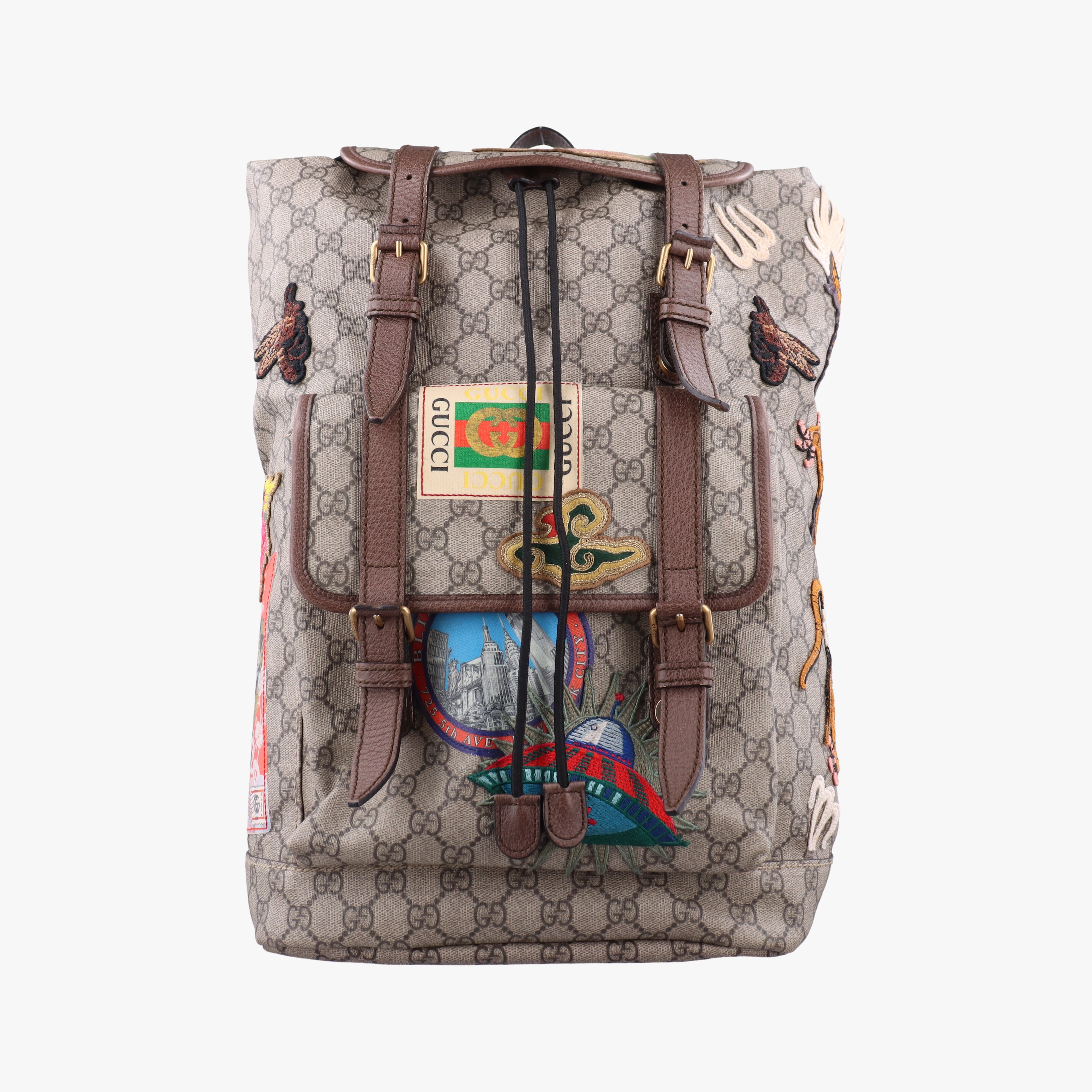 Vintage Gucci Soft GG Supreme Brown×multicolor PVC coated canvas 473869 backpack/rucksack | stylenewstar