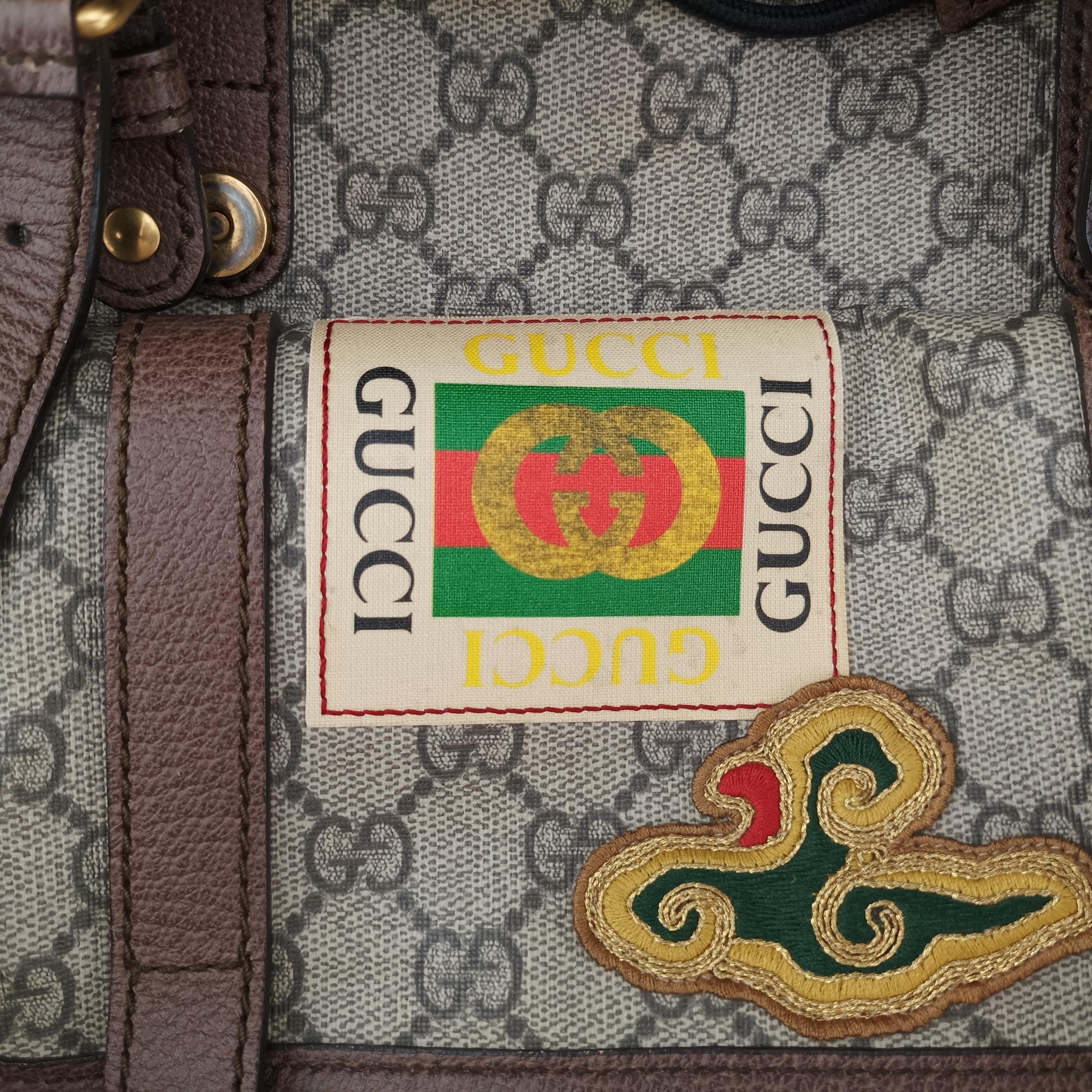 Vintage Gucci Soft GG Supreme Brown×multicolor PVC coated canvas 473869 backpack/rucksack | stylenewstar