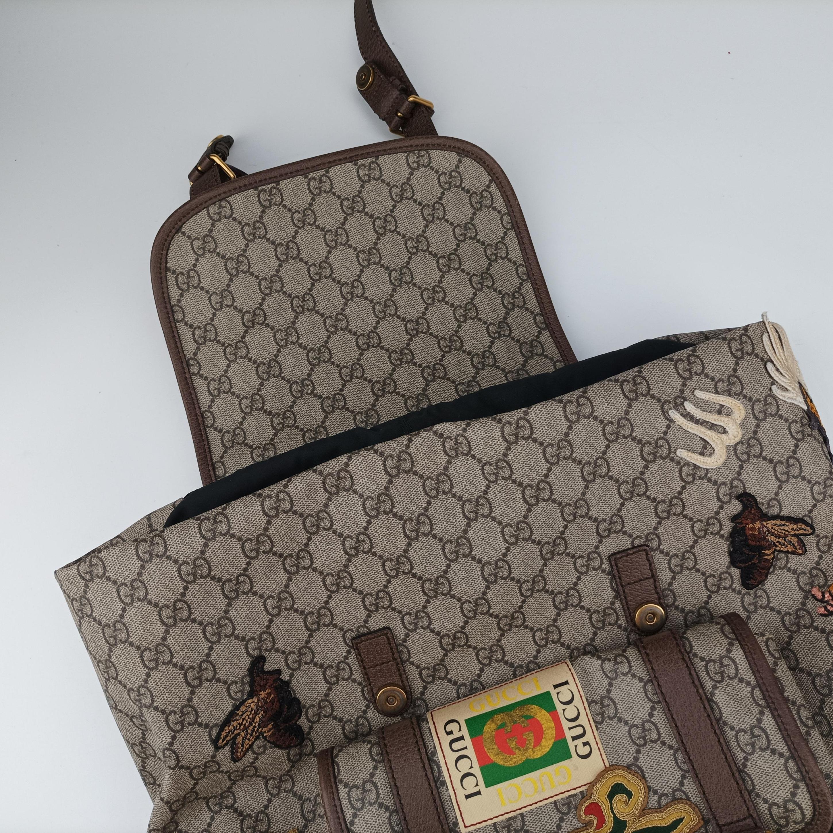 Vintage Gucci Soft GG Supreme Brown×multicolor PVC coated canvas 473869 backpack/rucksack | stylenewstar