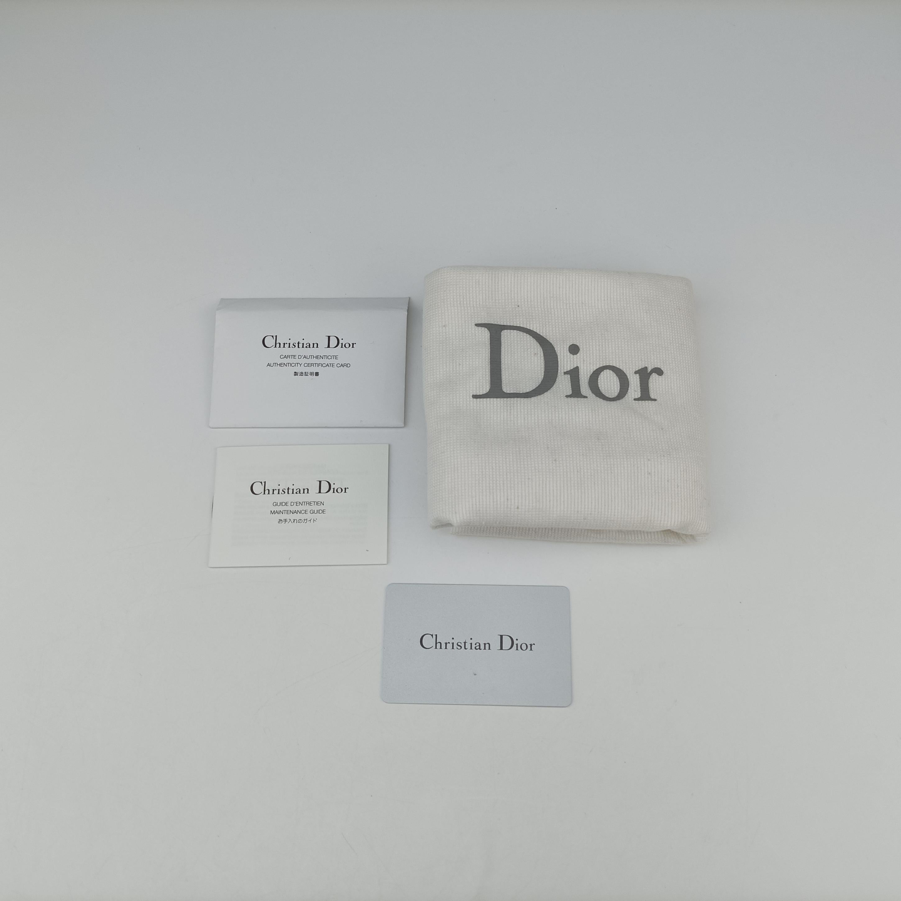 Pre-owned Christian Dior Romantique Trotter Beigex White PVC coated canvas  handbag | stylenewstar