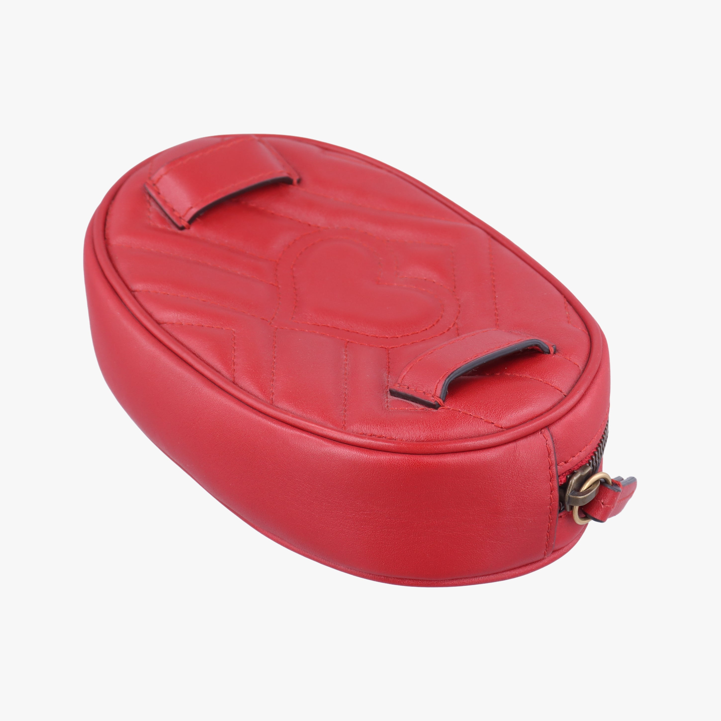 Pre-owned Gucci GG Marmont Red Leather 476434 bum bag/waist bag | stylenewstar