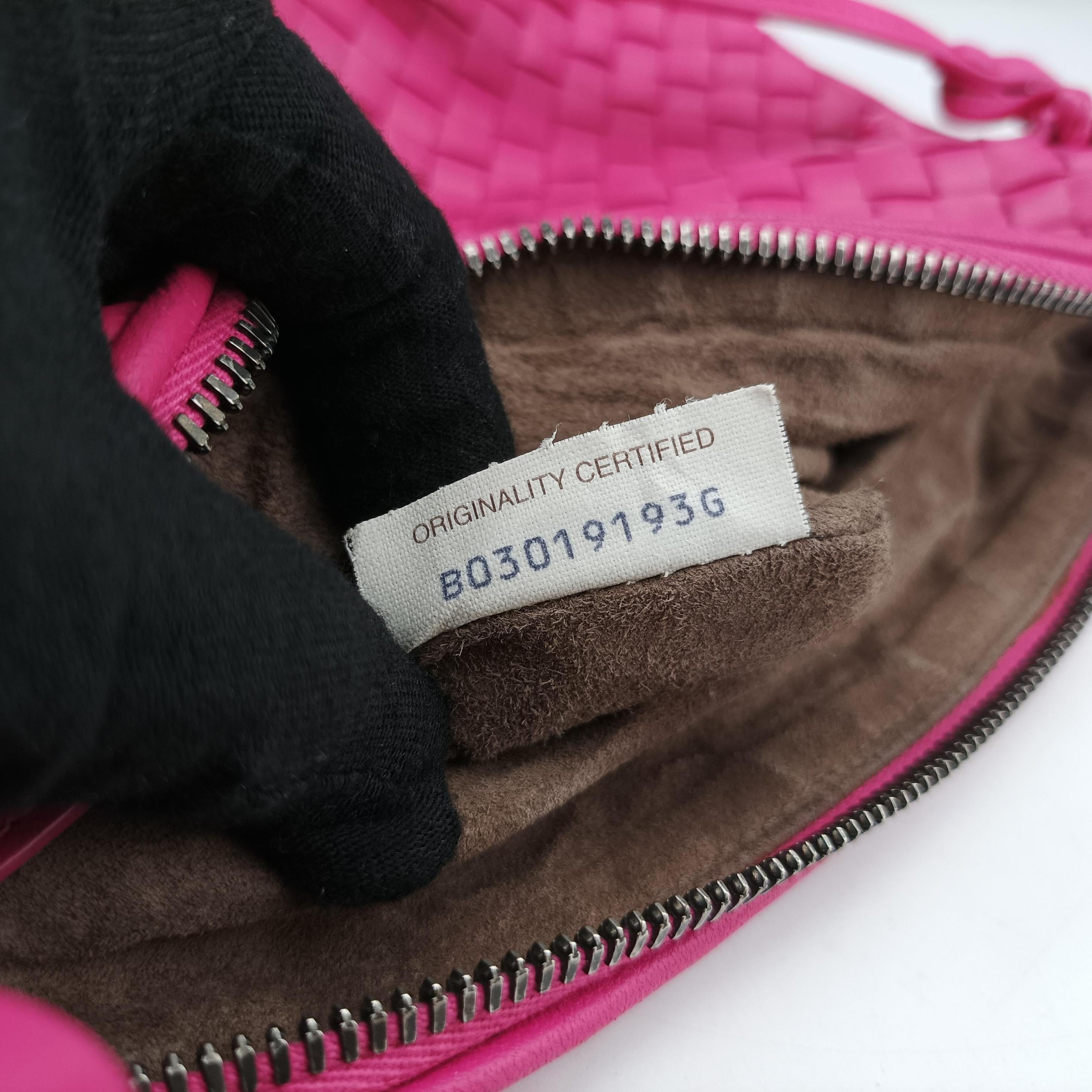 Pre-owned Bottega Veneta NODINI Intrecciato Rose lambskin  shoulderbag | stylenewstar