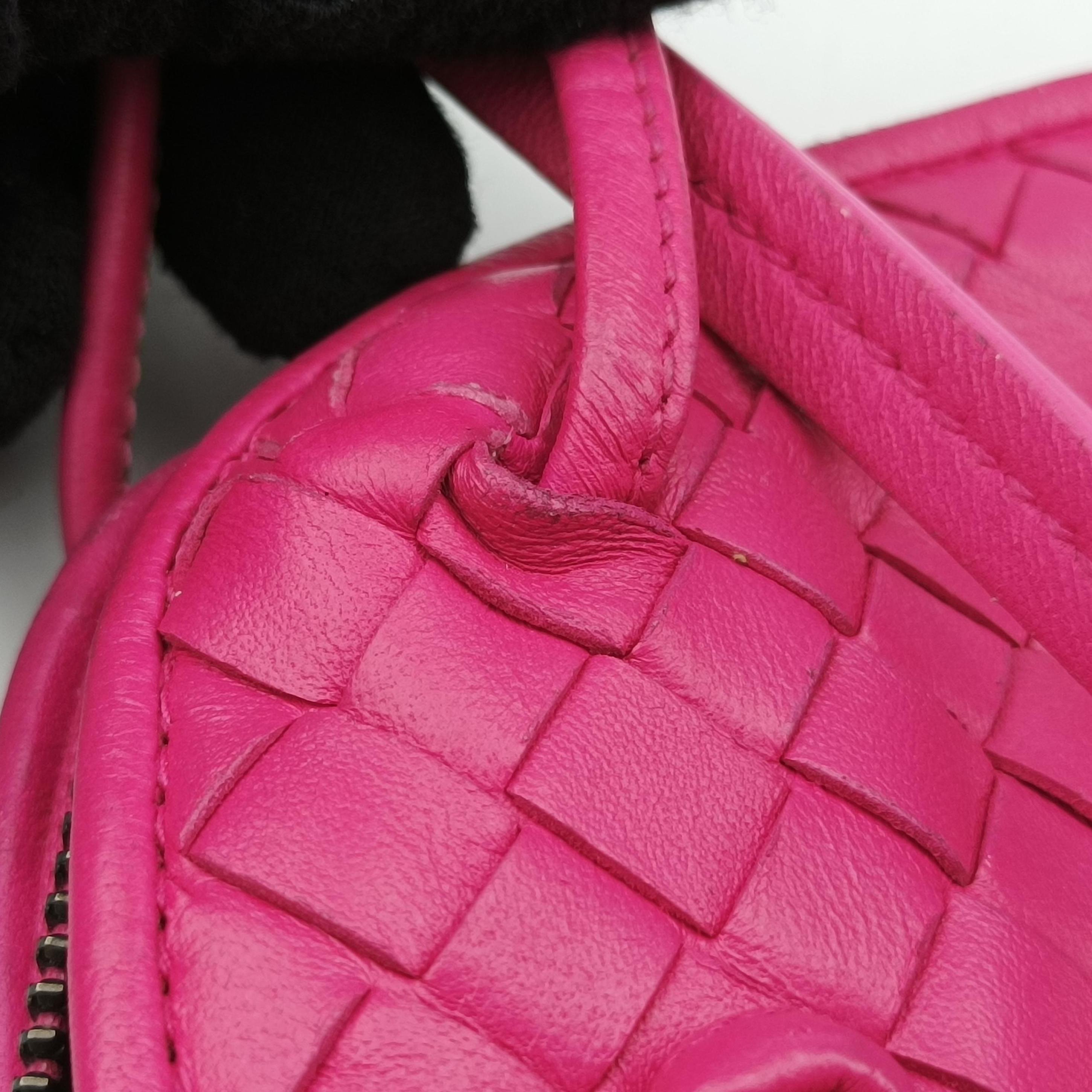 Pre-owned Bottega Veneta NODINI Intrecciato Rose lambskin  shoulderbag | stylenewstar
