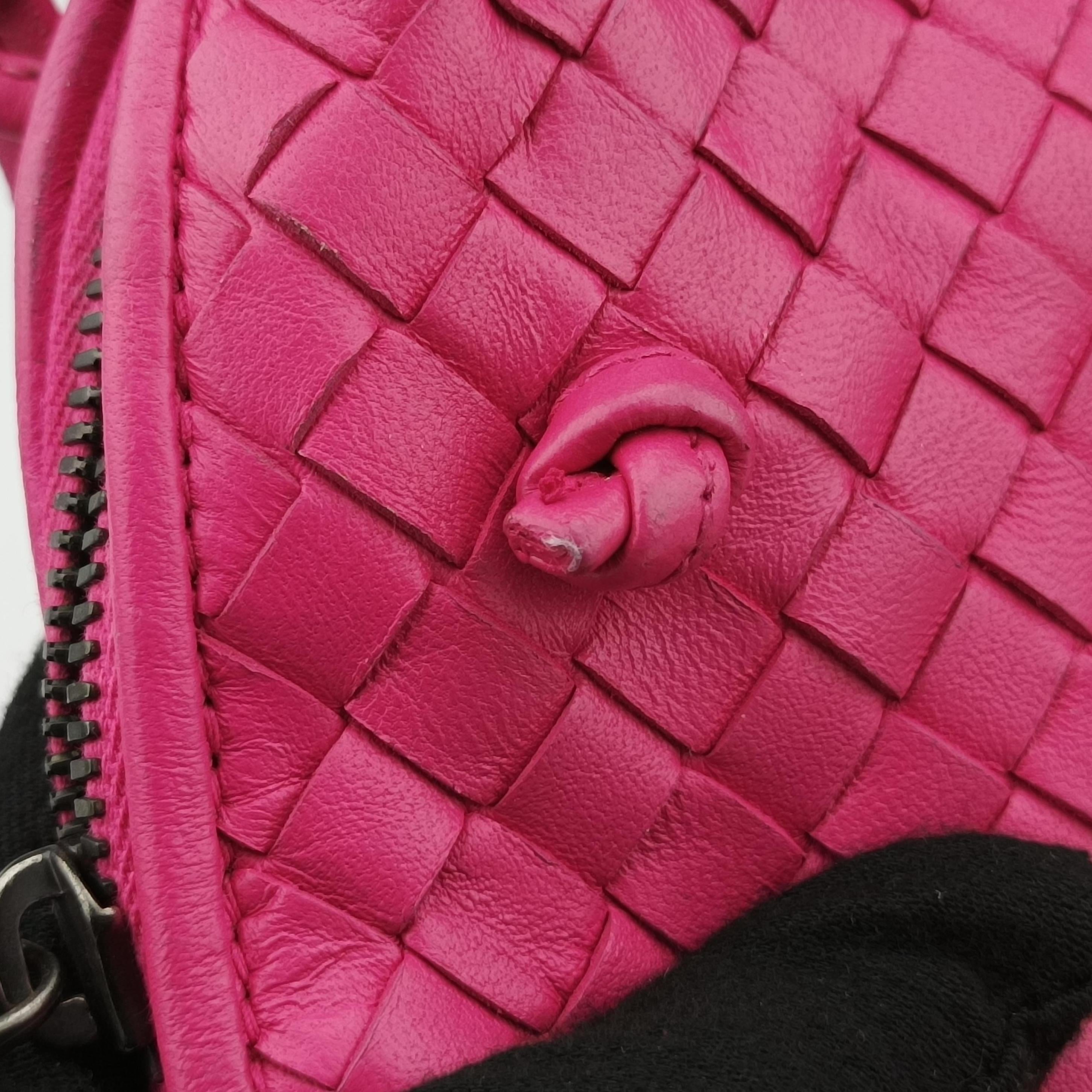 Pre-owned Bottega Veneta NODINI Intrecciato Rose lambskin  shoulderbag | stylenewstar
