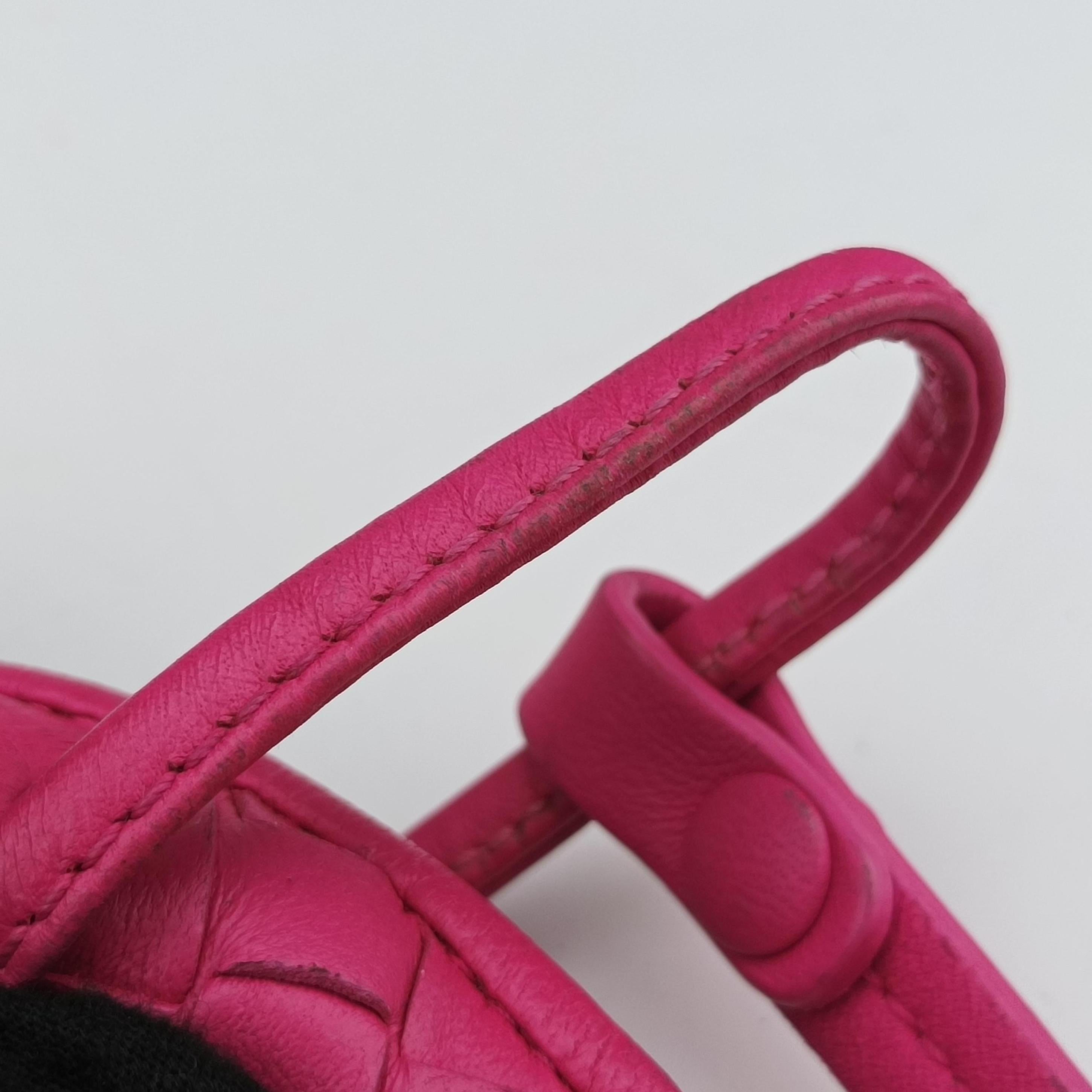 Pre-owned Bottega Veneta NODINI Intrecciato Rose lambskin  shoulderbag | stylenewstar