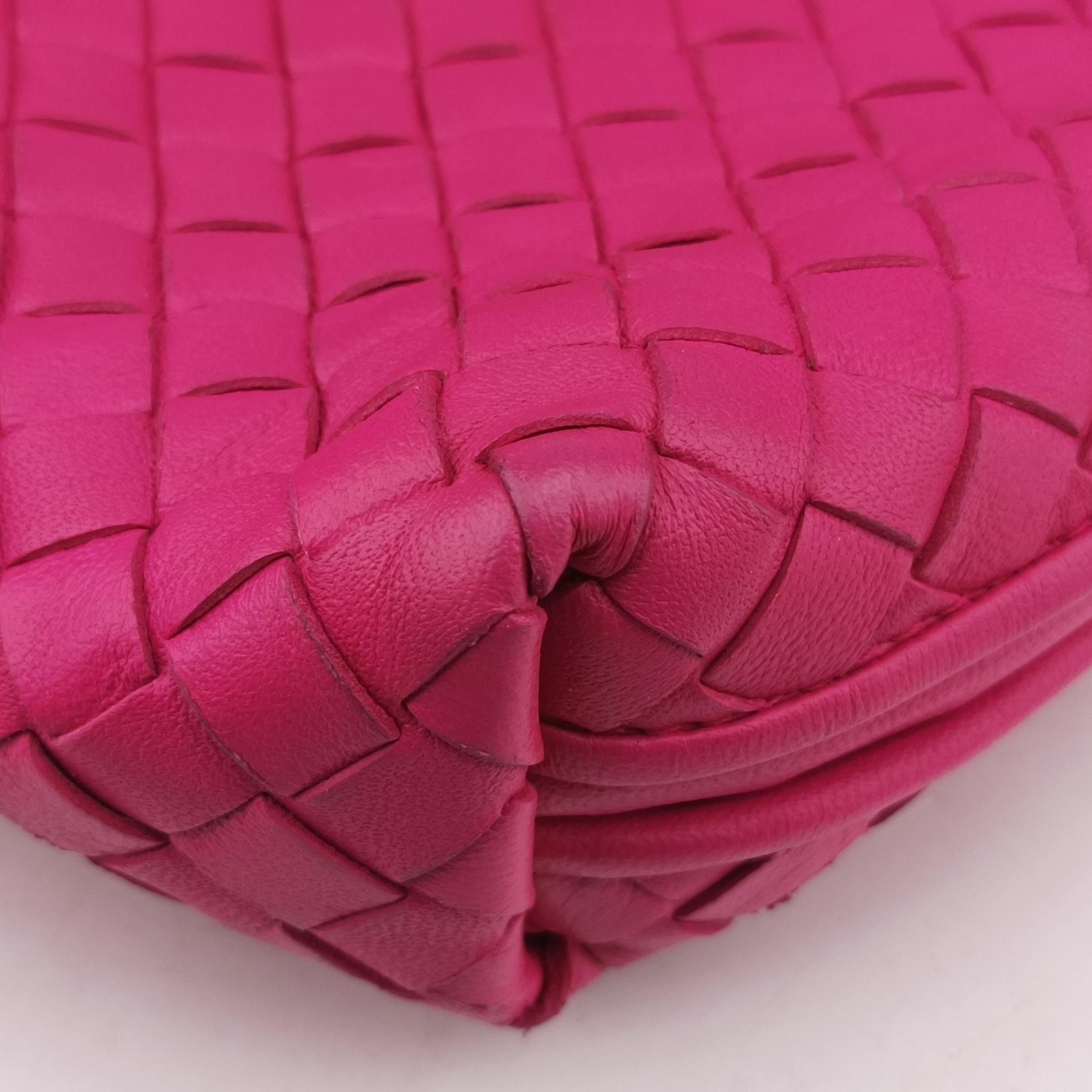 Pre-owned Bottega Veneta NODINI Intrecciato Rose lambskin  shoulderbag | stylenewstar
