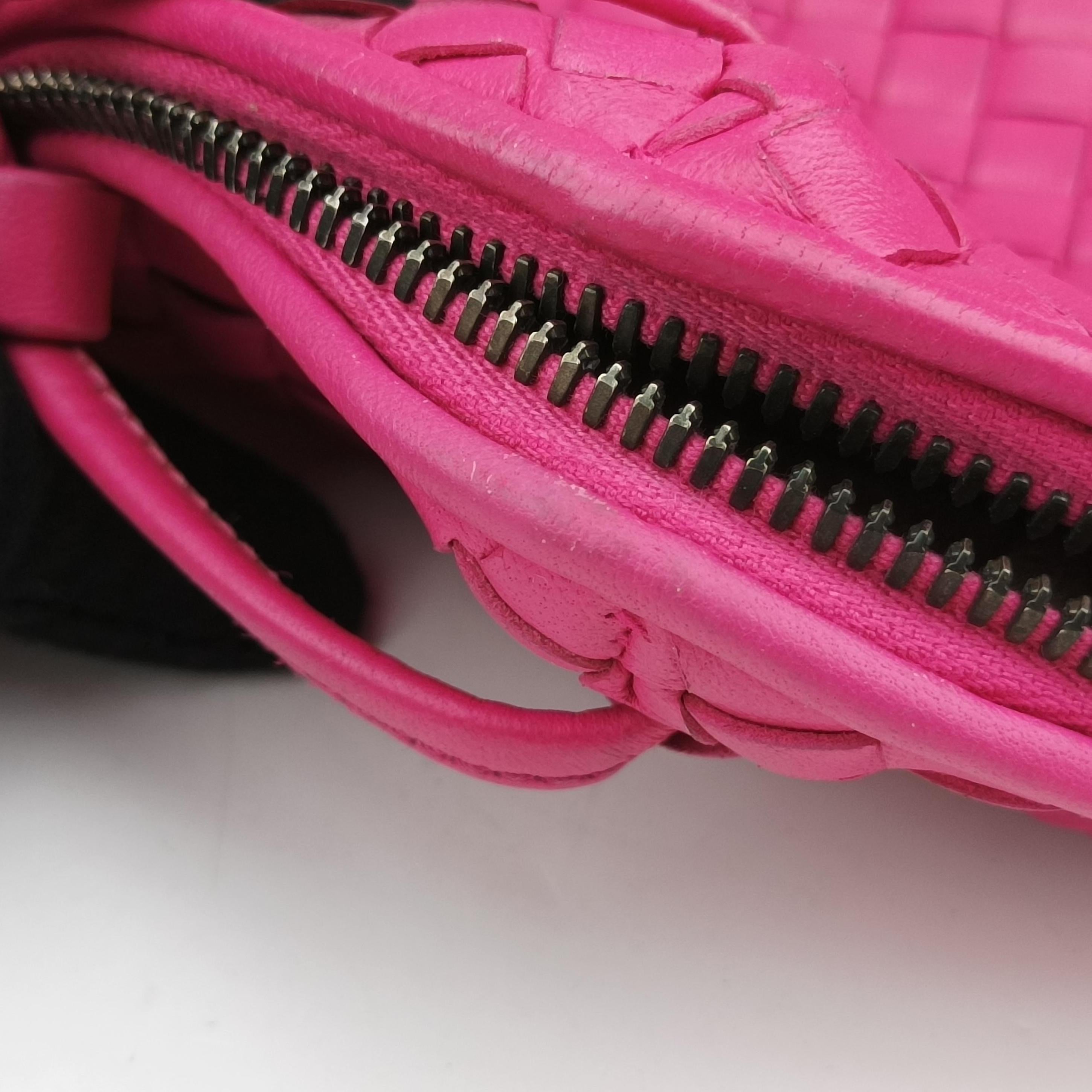 Pre-owned Bottega Veneta NODINI Intrecciato Rose lambskin  shoulderbag | stylenewstar