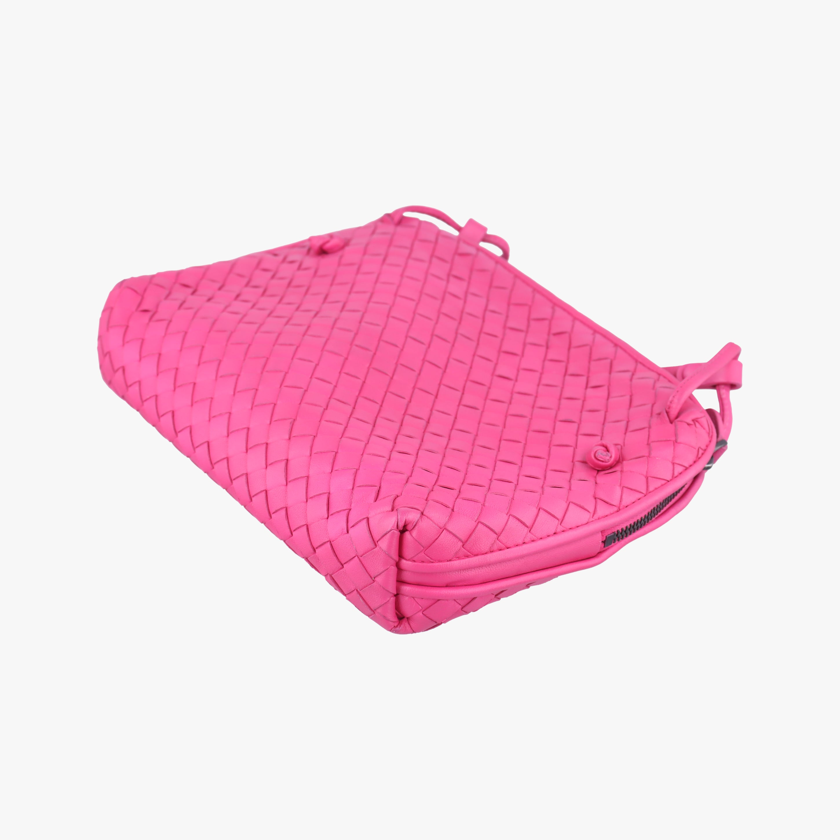 Pre-owned Bottega Veneta NODINI Intrecciato Rose lambskin  shoulderbag | stylenewstar