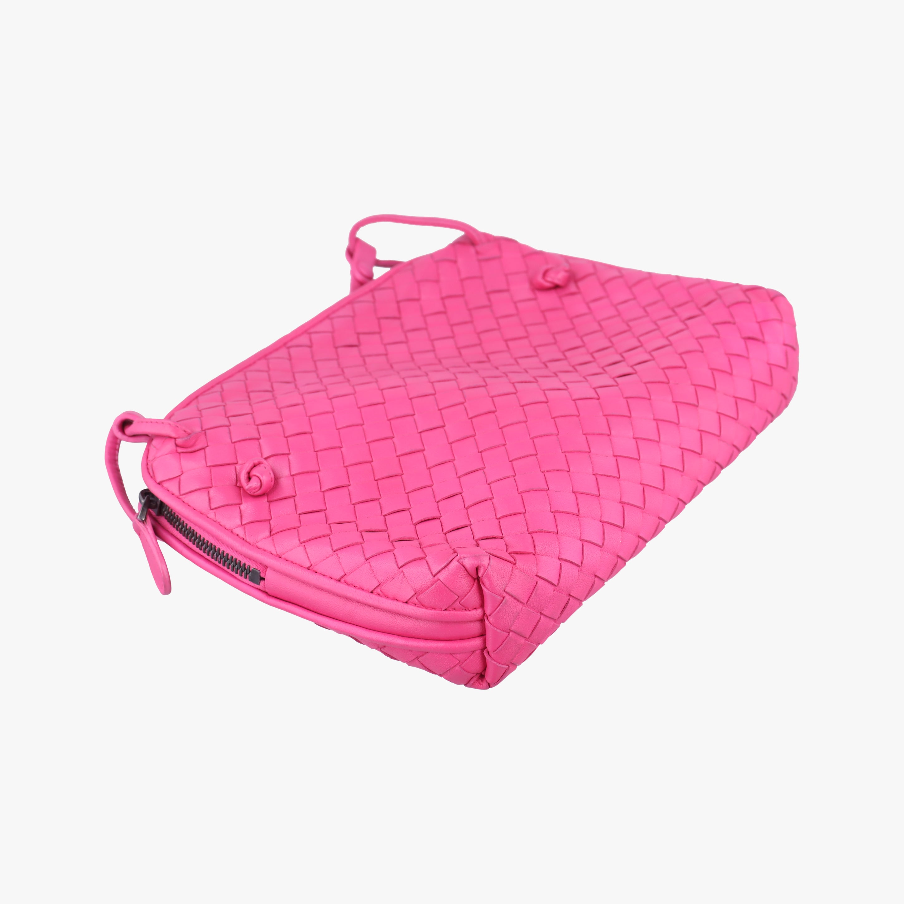 Pre-owned Bottega Veneta NODINI Intrecciato Rose lambskin  shoulderbag | stylenewstar