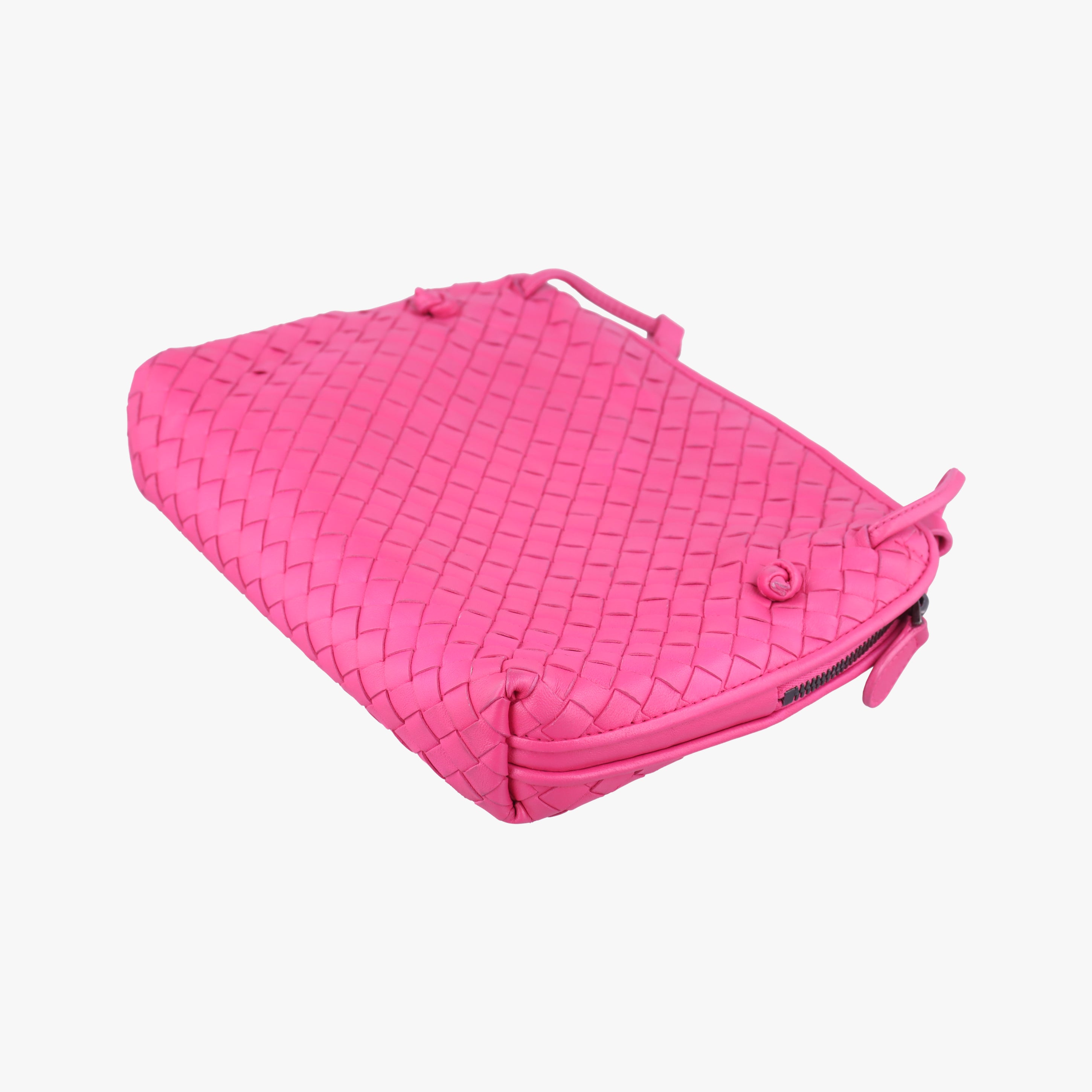 Pre-owned Bottega Veneta NODINI Intrecciato Rose lambskin  shoulderbag | stylenewstar