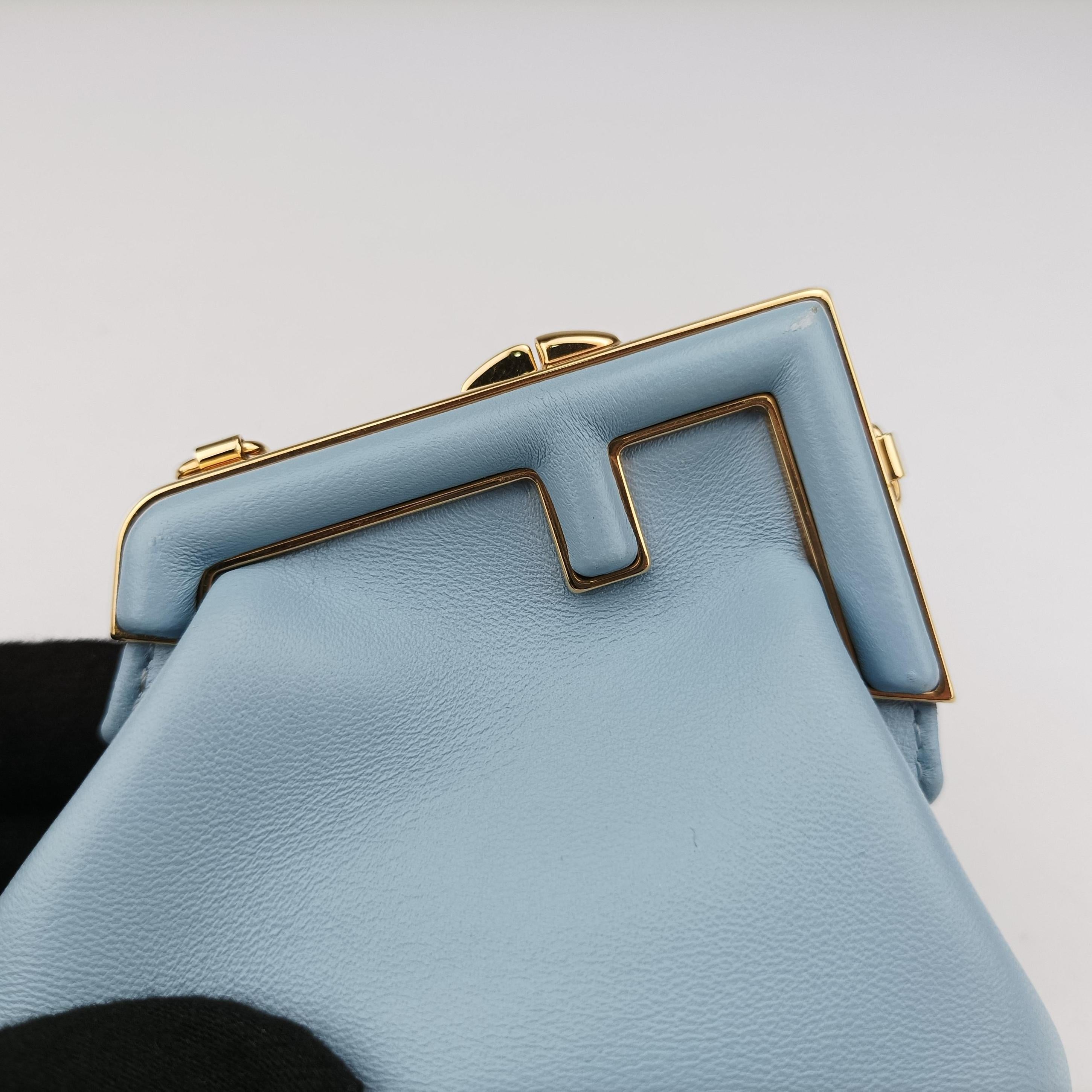 Secondhand Fendi Nano First Blue Leather 7AS051 shoulderbag | stylenewstar