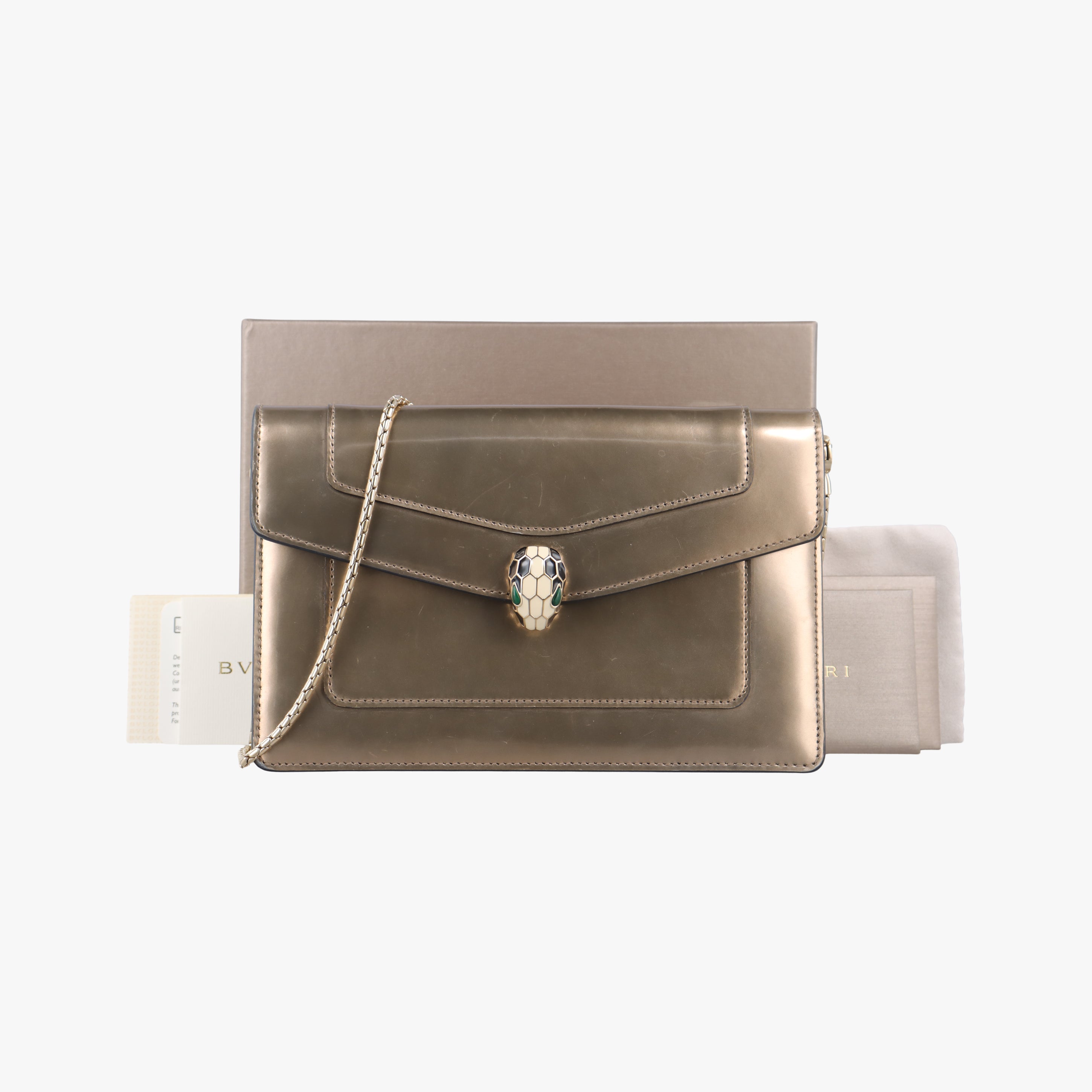 Pre-owned Bvlgari SERPENTI FOREVER Golden Patent  shoulderbag | stylenewstar