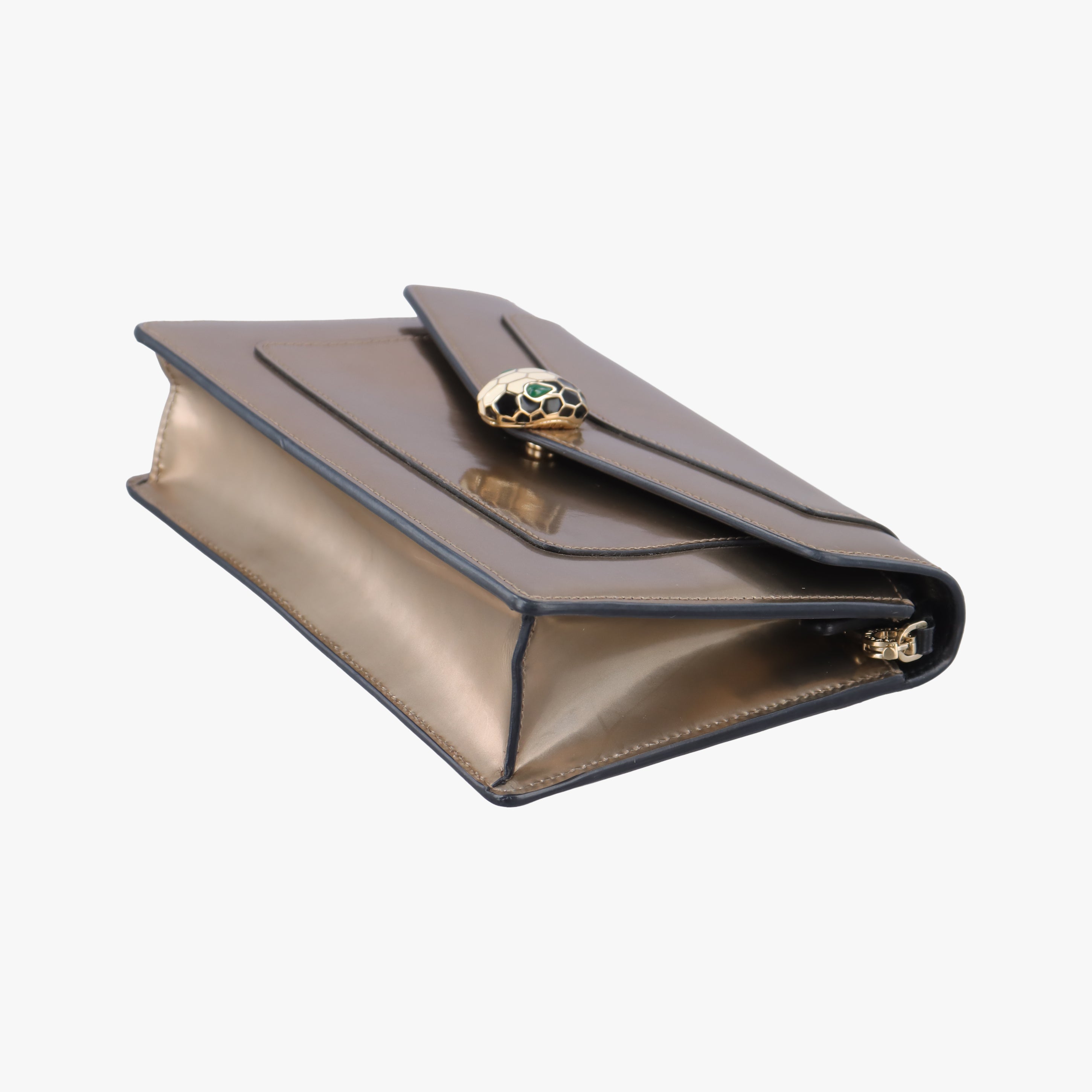 Pre-owned Bvlgari SERPENTI FOREVER Golden Patent  shoulderbag | stylenewstar