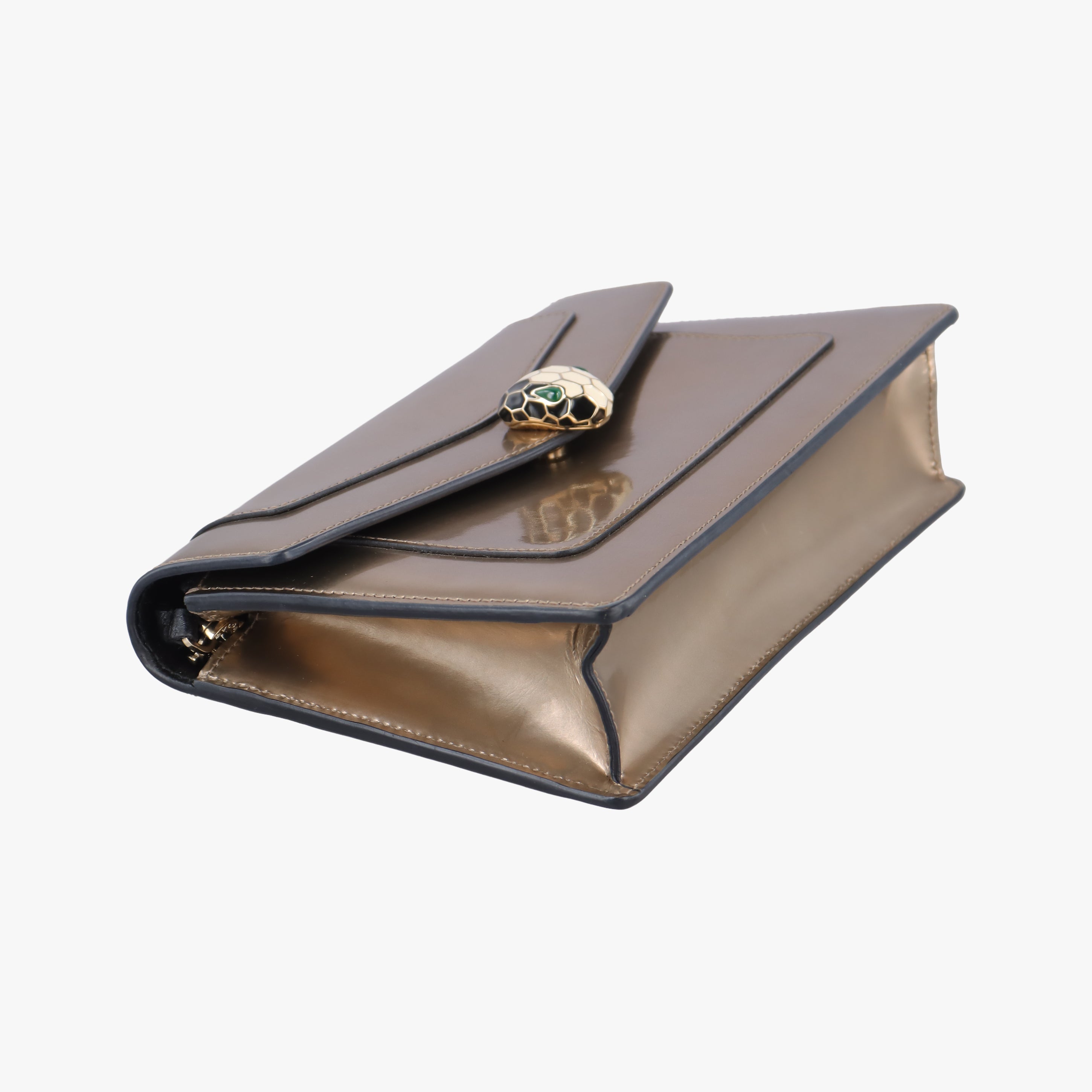 Pre-owned Bvlgari SERPENTI FOREVER Golden Patent  shoulderbag | stylenewstar