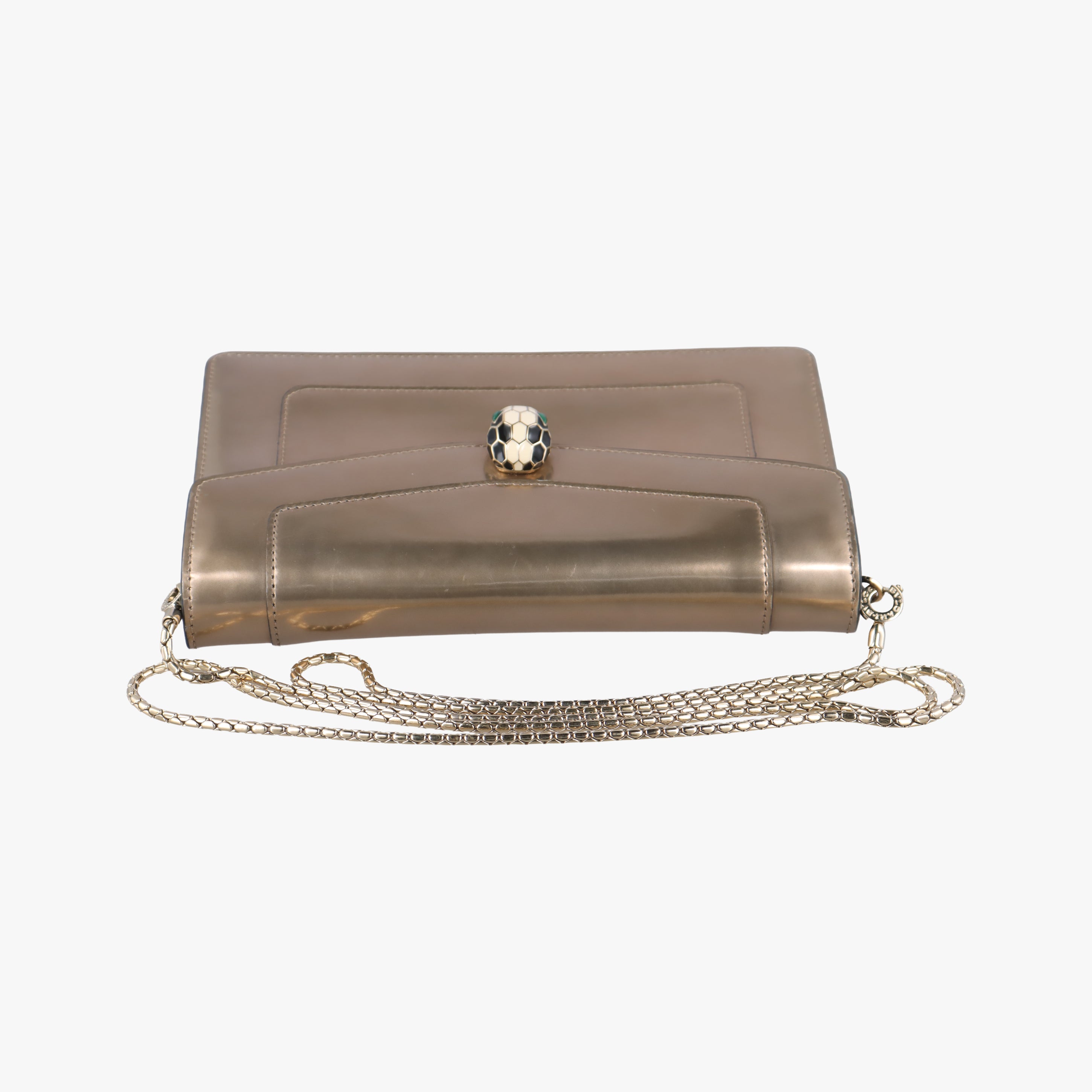Pre-owned Bvlgari SERPENTI FOREVER Golden Patent  shoulderbag | stylenewstar