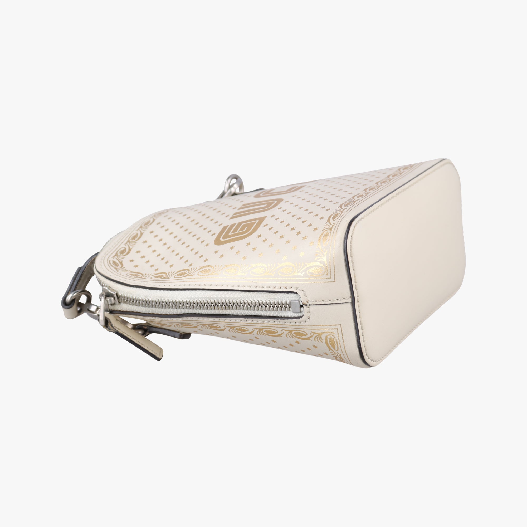 Pre-owned Gucci SEGA collaboration GUCCY print White Leather 511189 shoulderbag | stylenewstar