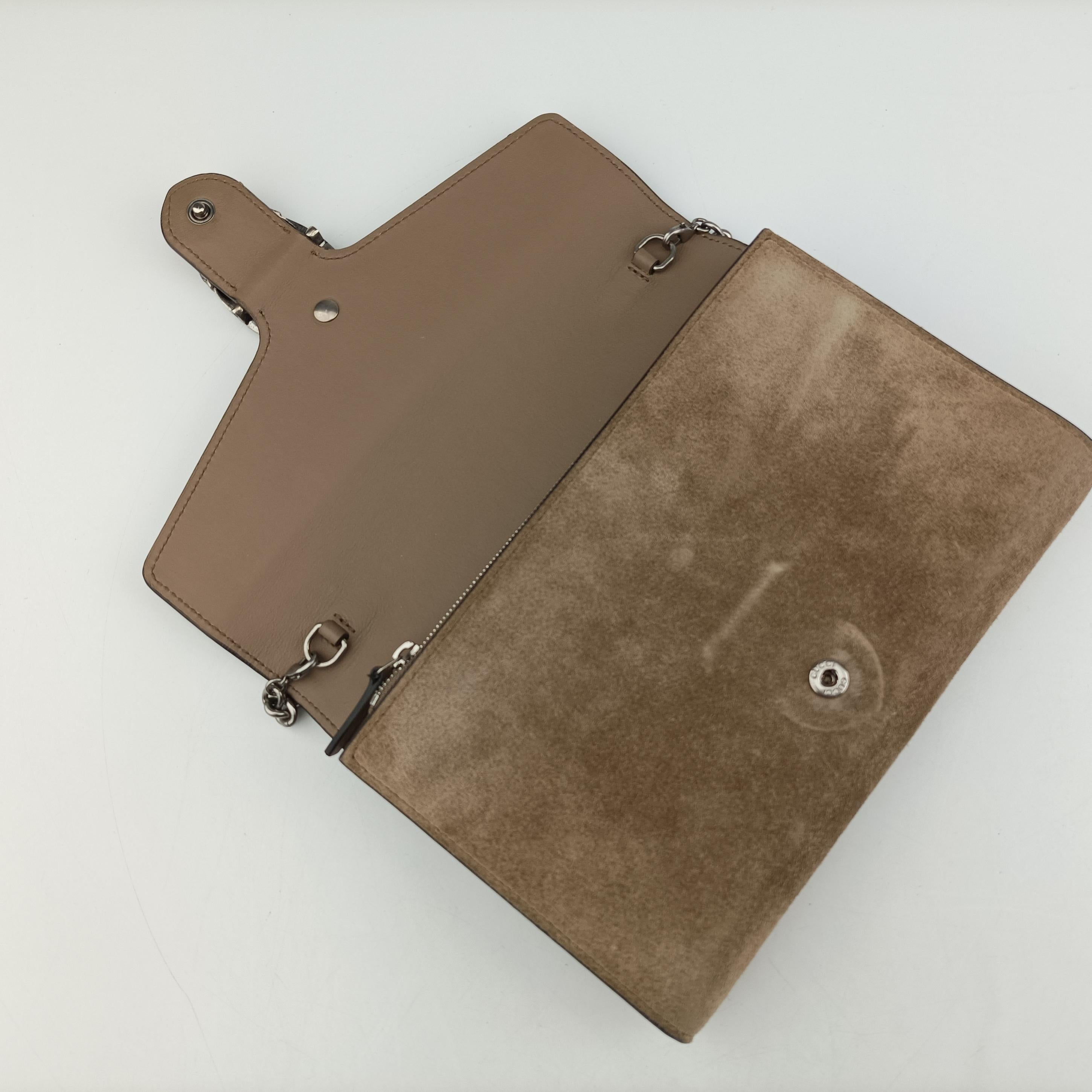 Pre-owned Gucci Dionysus beige Suede 401231 shoulderbag | stylenewstar