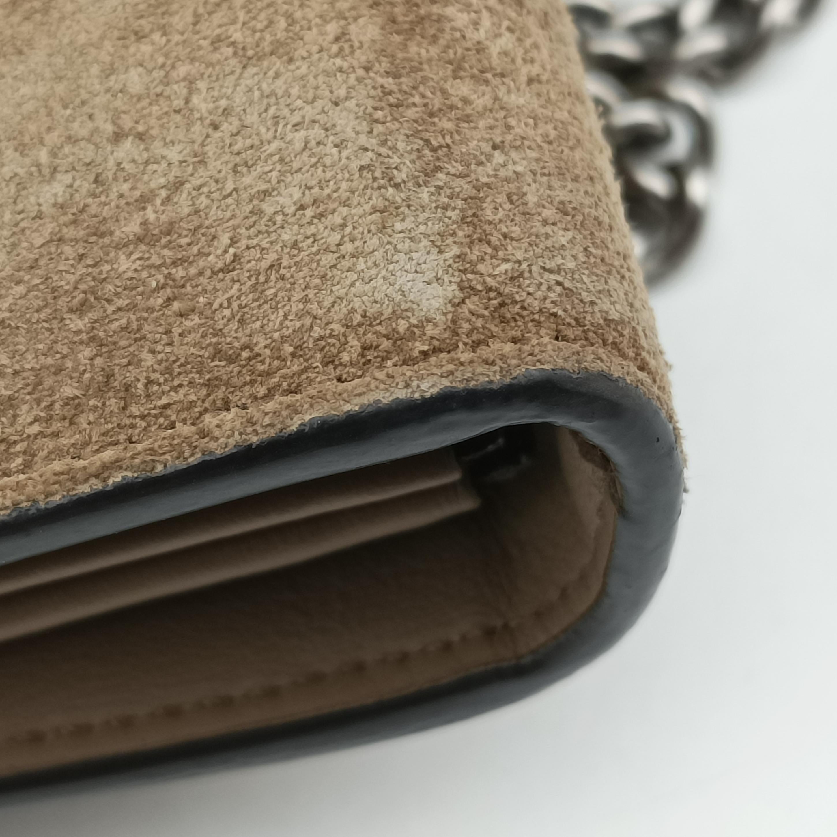 Pre-owned Gucci Dionysus beige Suede 401231 shoulderbag | stylenewstar