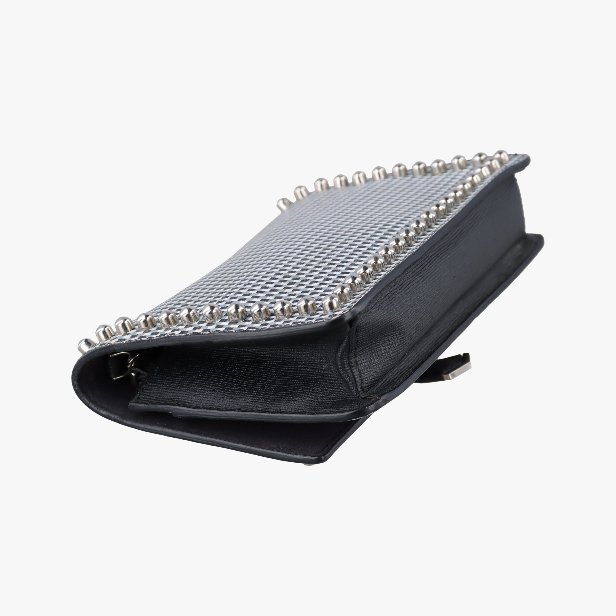 Pre-owned Fendi Karlito Lagerfeld Studded Black×Multicolour Leather 8M0346 shoulderbag | stylenewstar