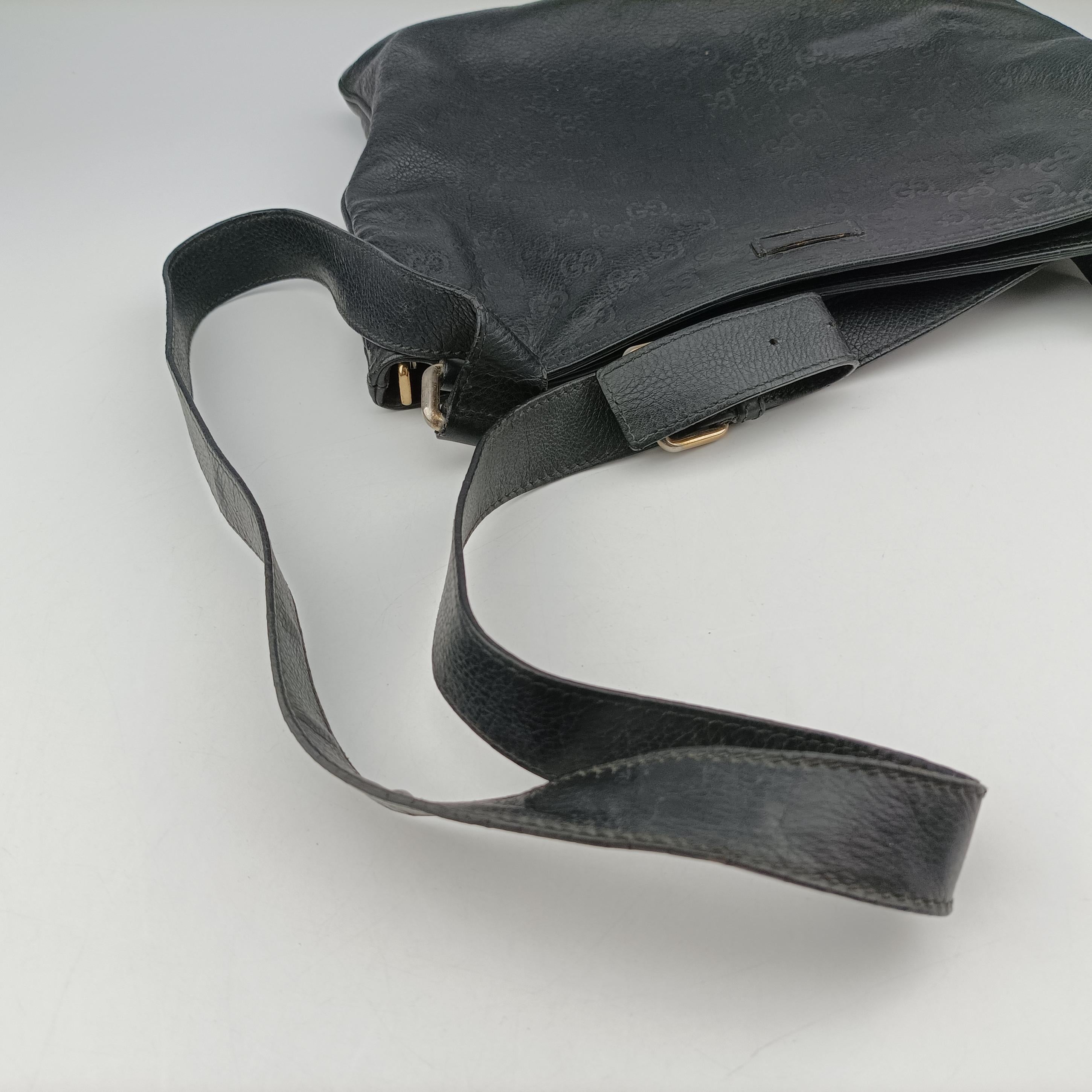 Pre-owned Gucci GG Imprime messenger Black Leather 201446 shoulderbag | stylenewstar