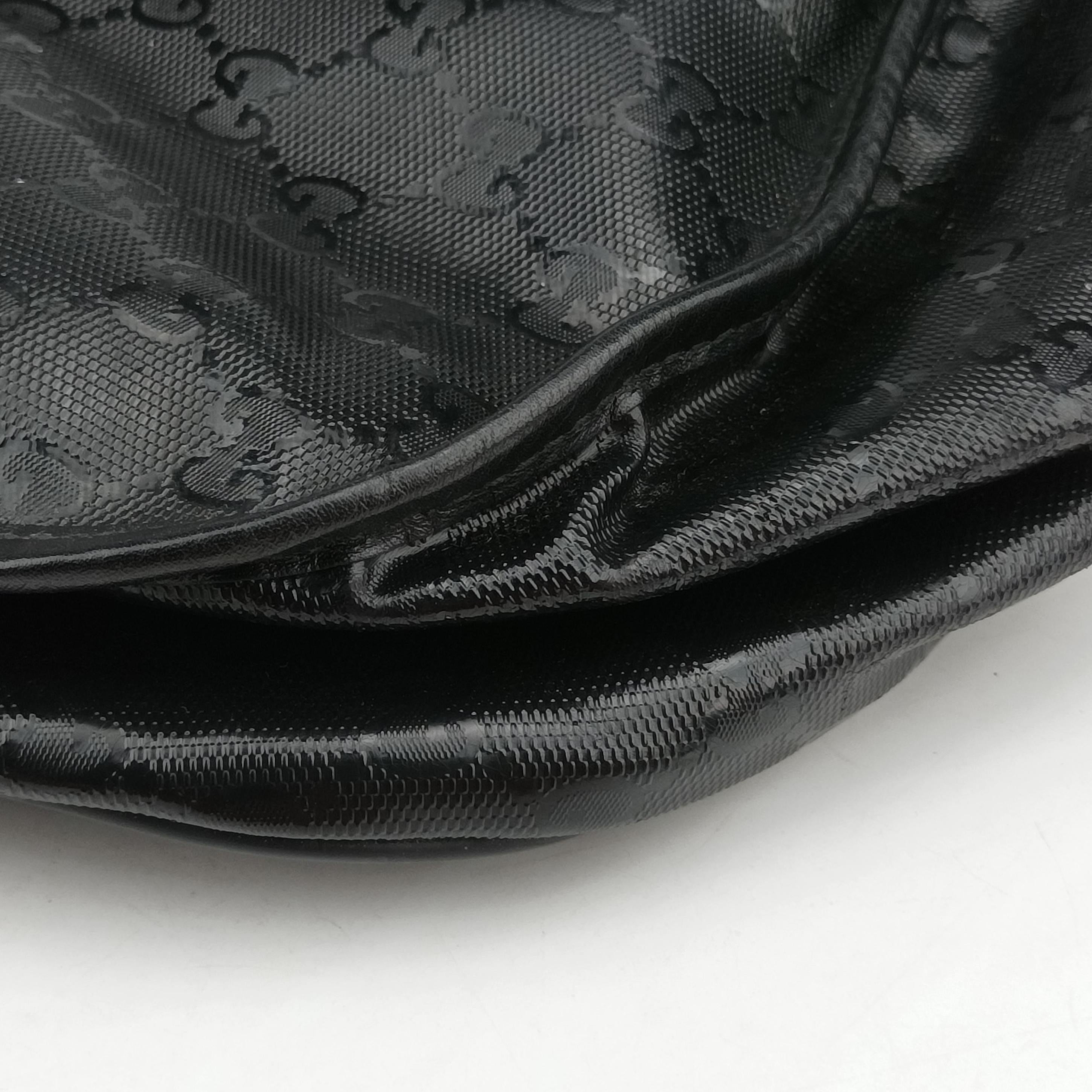Pre-owned Gucci GG Plus Messenger Black Patent 201732 shoulderbag | stylenewstar